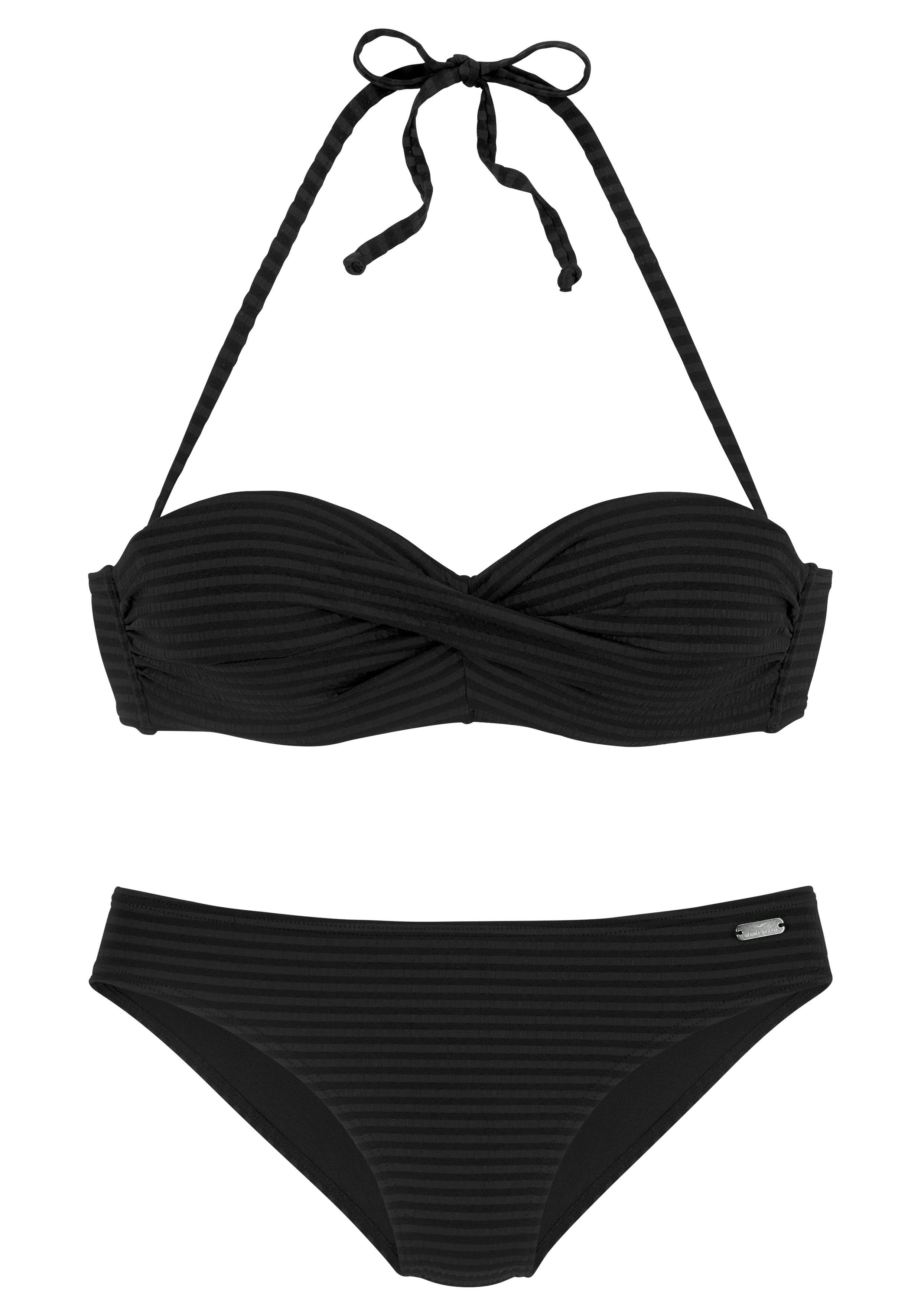 Venice Beach Bügel-Bandeau-Bikini aus edler Strukturware günstig online kaufen
