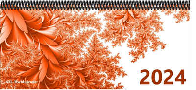 E&Z Verlag Gmbh Schreibtischkalender Bunt - Kalender XXL 2024 mit dem Muster Blätter orange