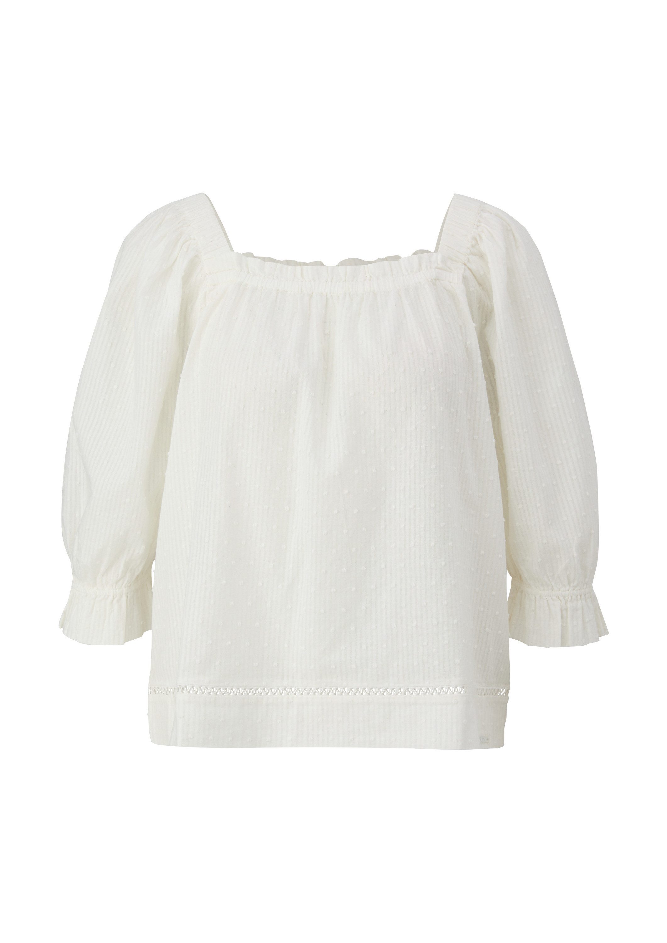 QS Kurzarmbluse Bluse Off-Shoulder-Bluse mit Dobby-Struktur günstig online kaufen