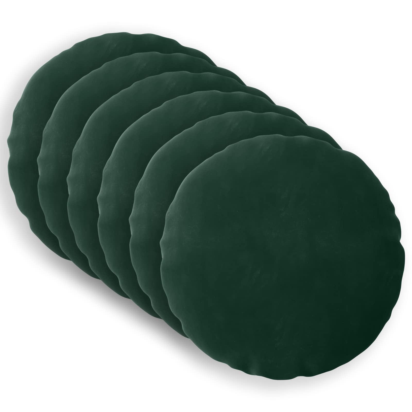 vidaXL Kissenbezug Kissenbezug 6 pcs HEERLEN Dunkelgrün Ø 60 cm Samt, (6 Stück)