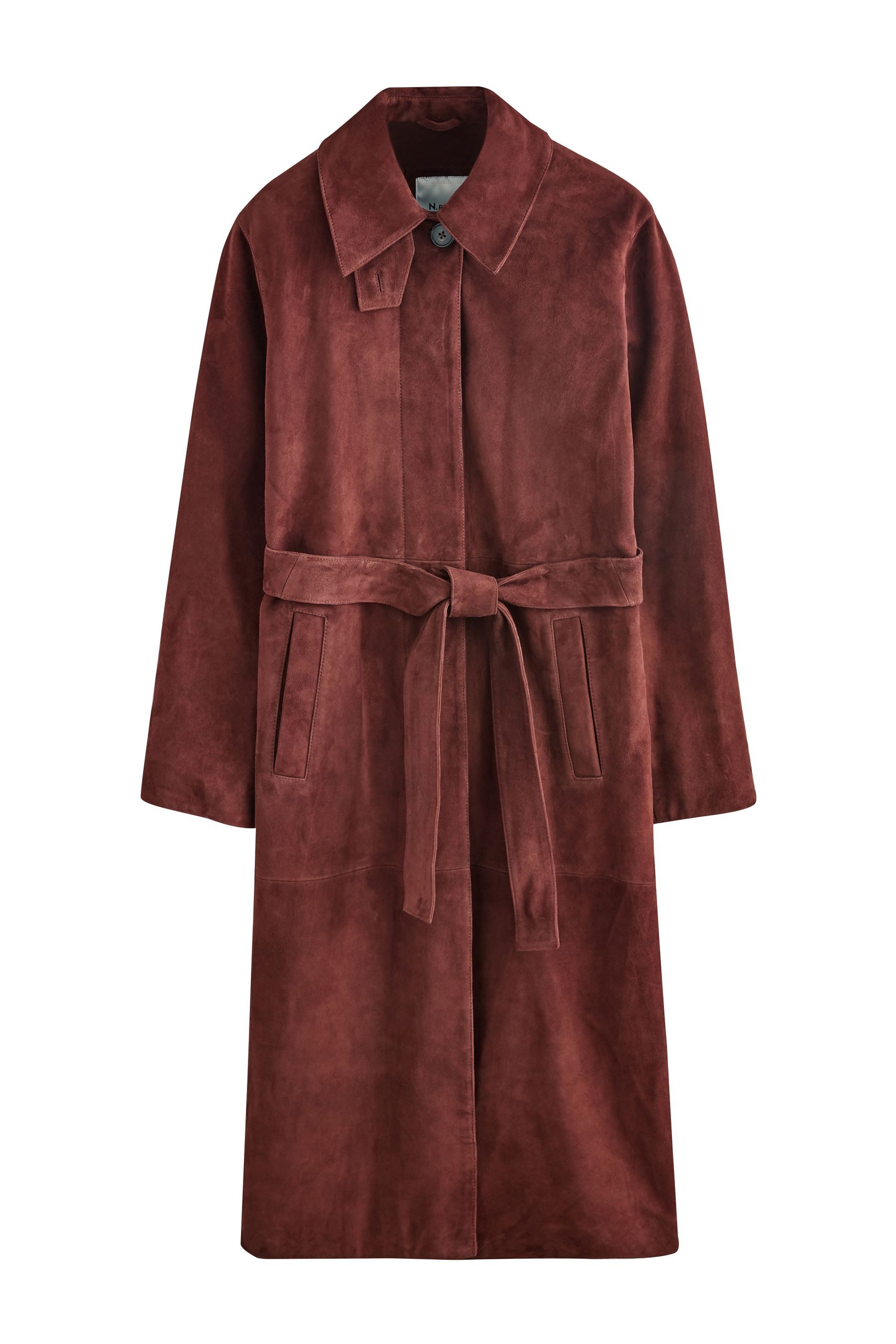 Next Ledermantel N. Premium Trenchcoat aus Veloursleder mit Gürtel (1-tlg)