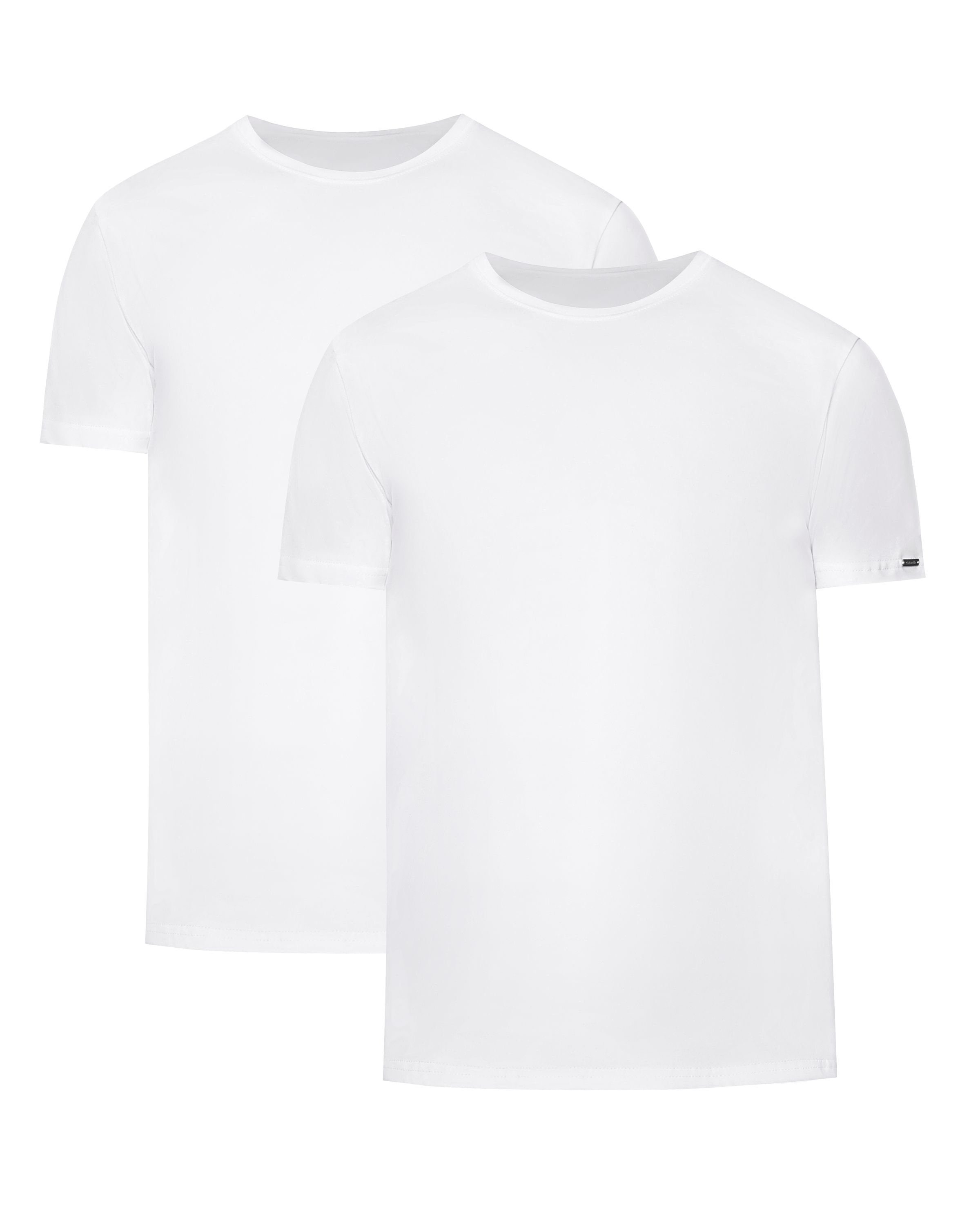 Cornette T-Shirt Herren T-Shirts mit U-Ausschnitt 2er Pack CR068 (1-tlg) Weiß/Weiß (2 Pack)