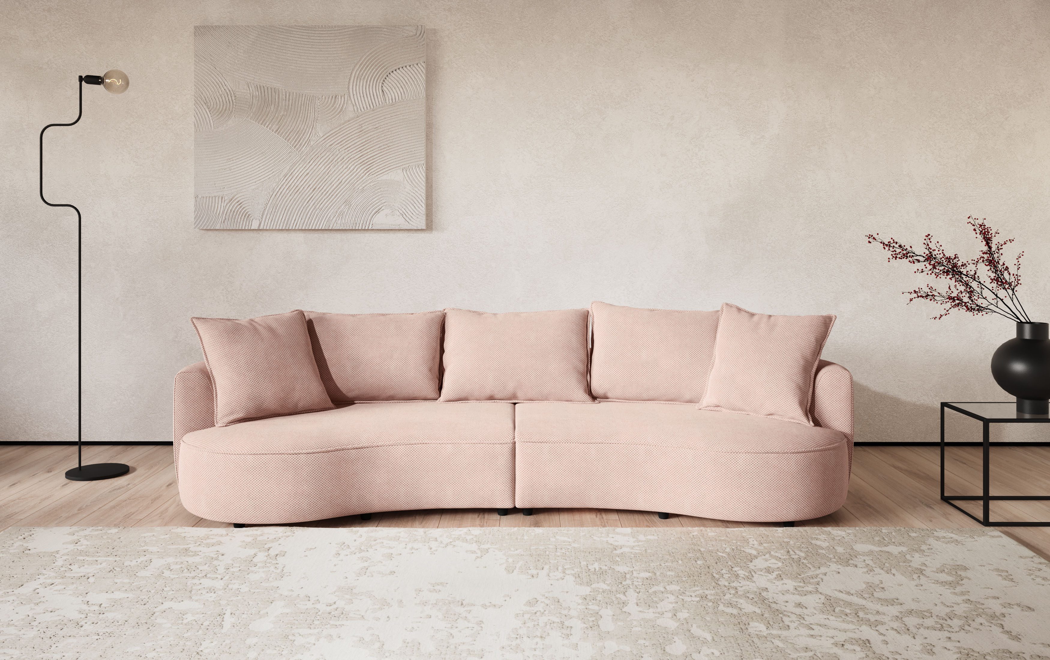 COTTA Loungesofa Sana, Breite 296 cm, Loungesofa mit Wellenunterfederung