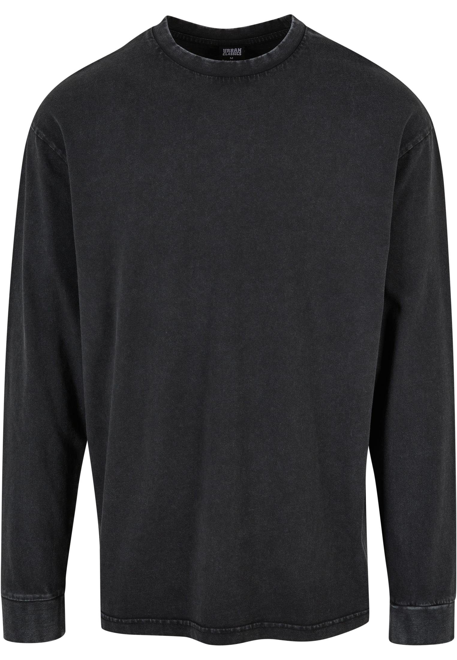 URBAN CLASSICS T-Shirt Herren Heavy Boxy Acid Wash Longsleeve (1-tlg) black