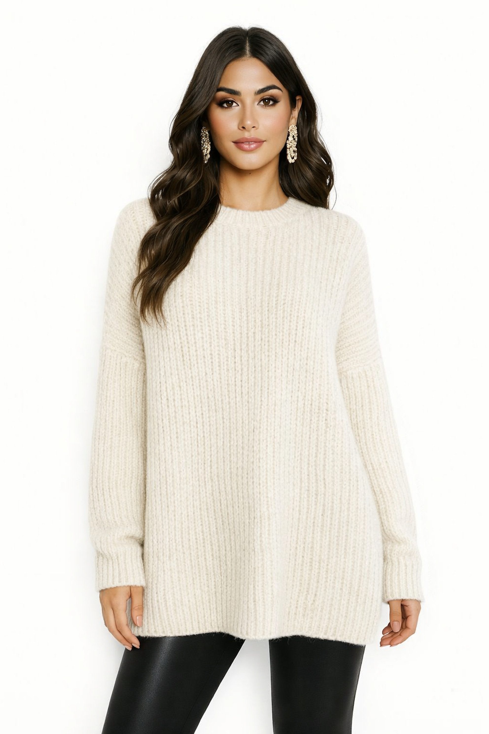 Worldclassca Longpullover WORLDCLASSCA Damen Oversize Strickpulllover Lang Pulli Dick Winter Neue Kollektion - Stilvolle und gemütliche Strickmode für Damen