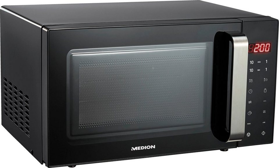 Medion® Mikrowelle MD10755, Grill, Mikrowelle, 20 l, 2in1, 5  Leistungsstufen, Auftaufunktion, Flachbett Technologie