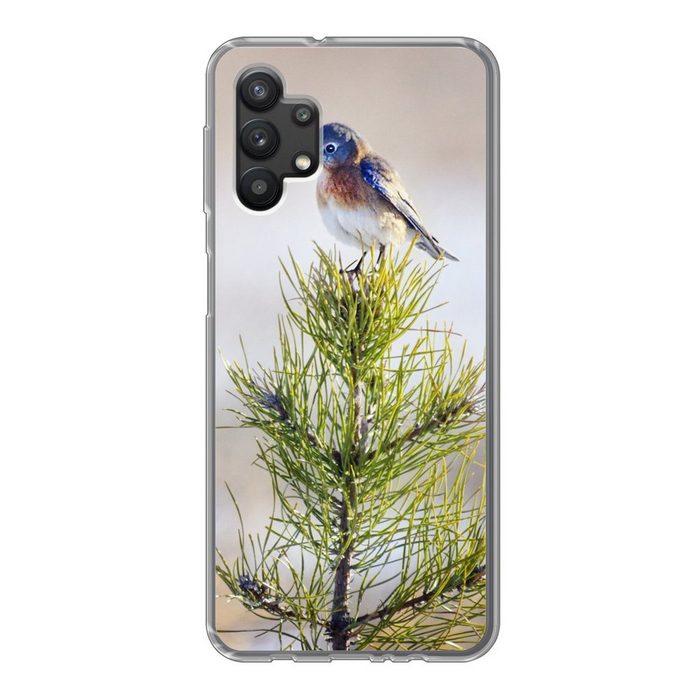 MuchoWow Handyhülle Vogel auf einem Ast eines Baumes Handyhülle Samsung Galaxy A32 5G Smartphone-Bumper Print Handy