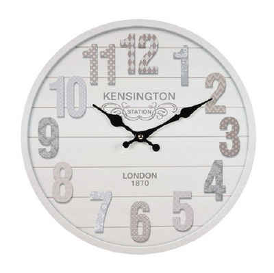 Linoows Uhr Landhaus Wanduhr, Vintage Küchenuhr Kensington (Nostalgie Wanduhr, Romantik Uhr)