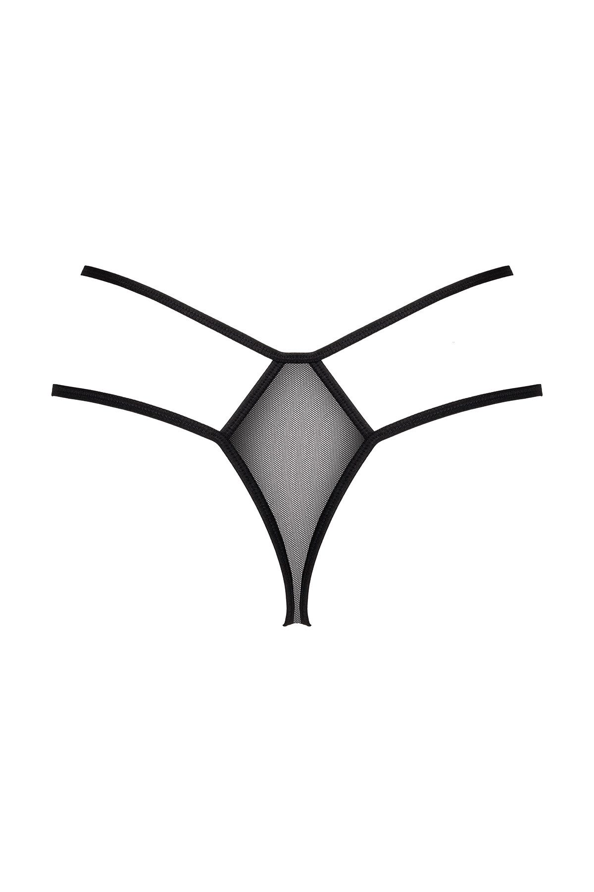 SpaLeXLine String String Sinon schwarz mit Spitze Blumenmuster elastisch Tanga (einzel, 1-St)
