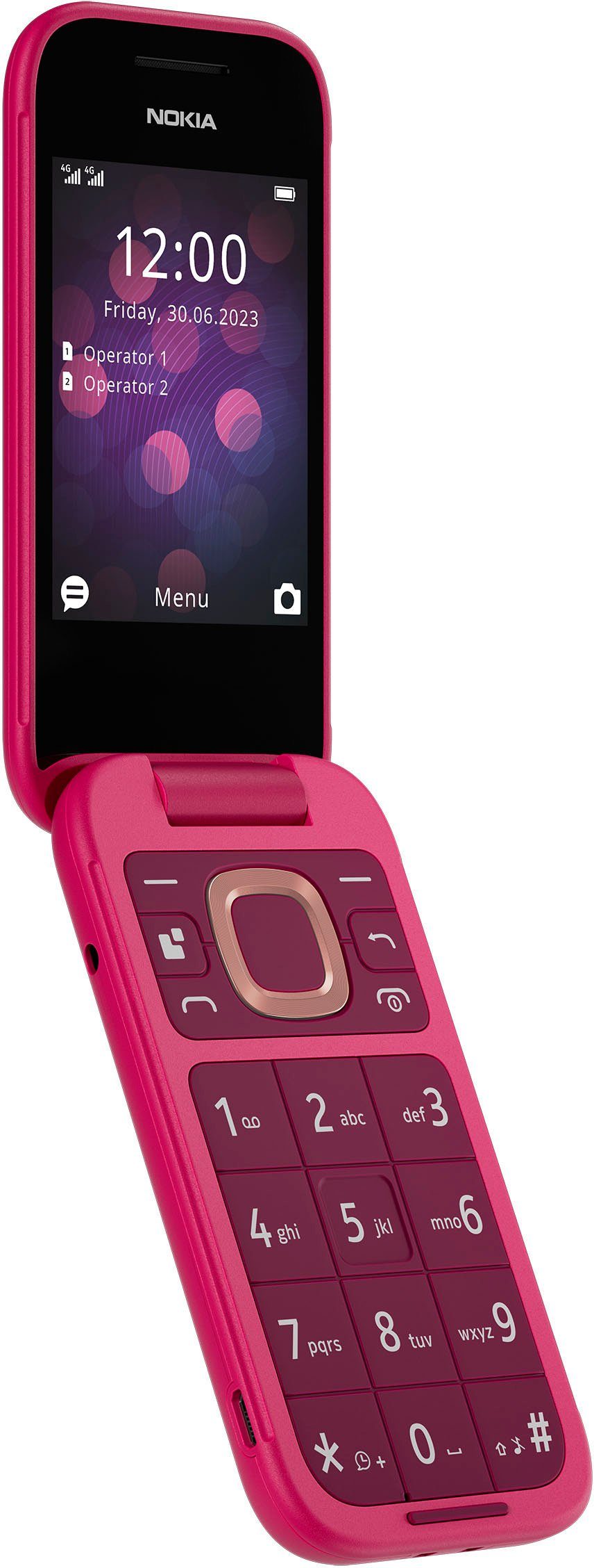 Nokia 2660 Flip Klapphandy (7,11 GB rosa MP Zoll, 0,13 Speicherplatz, Kamera) 0,3 cm/2,8