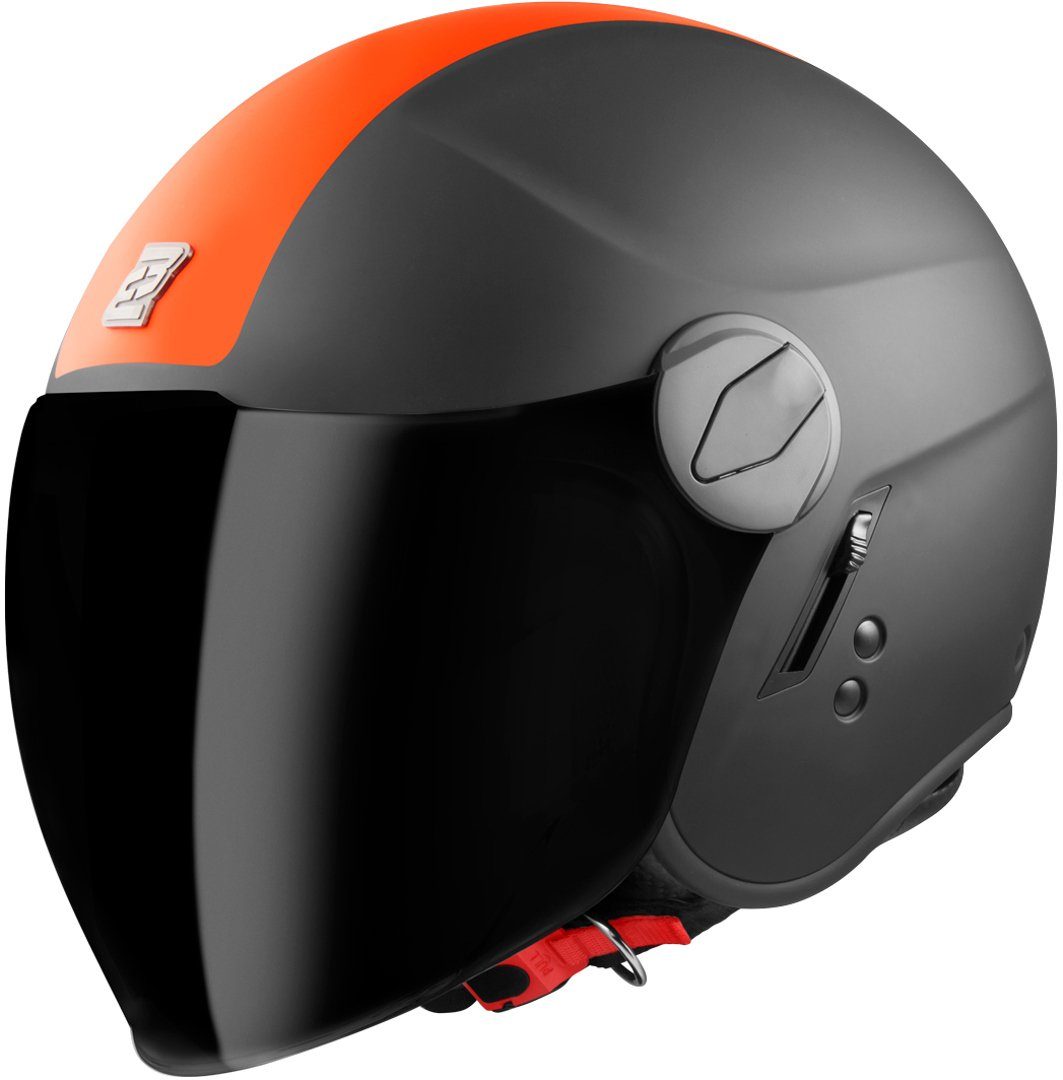 Bogotto Motorradhelm V595-1 Next Jethelm, integriertes Sonnenvisier