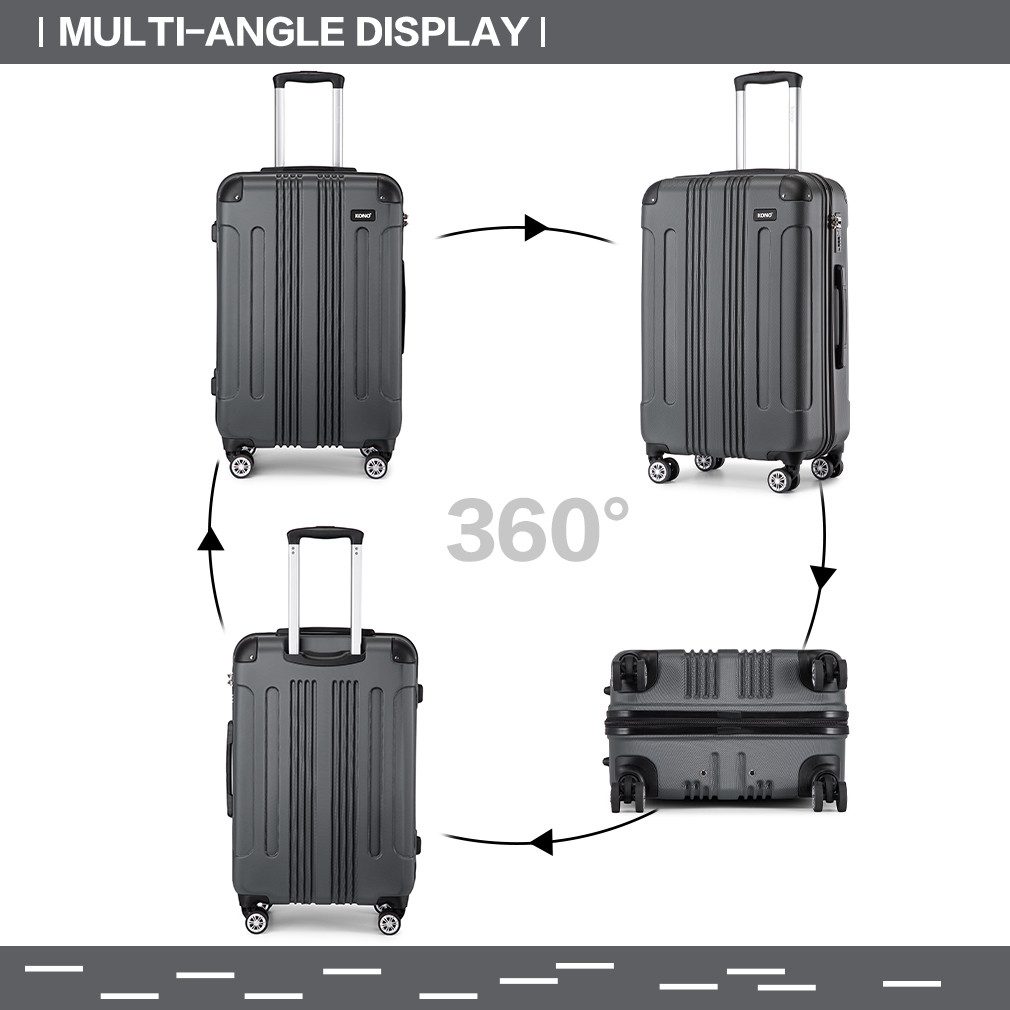 KONO Handgepäck-Trolley Panda-Design Hartschalen-Koffer mit 360°-Drehrollen – Bild 3 von 5