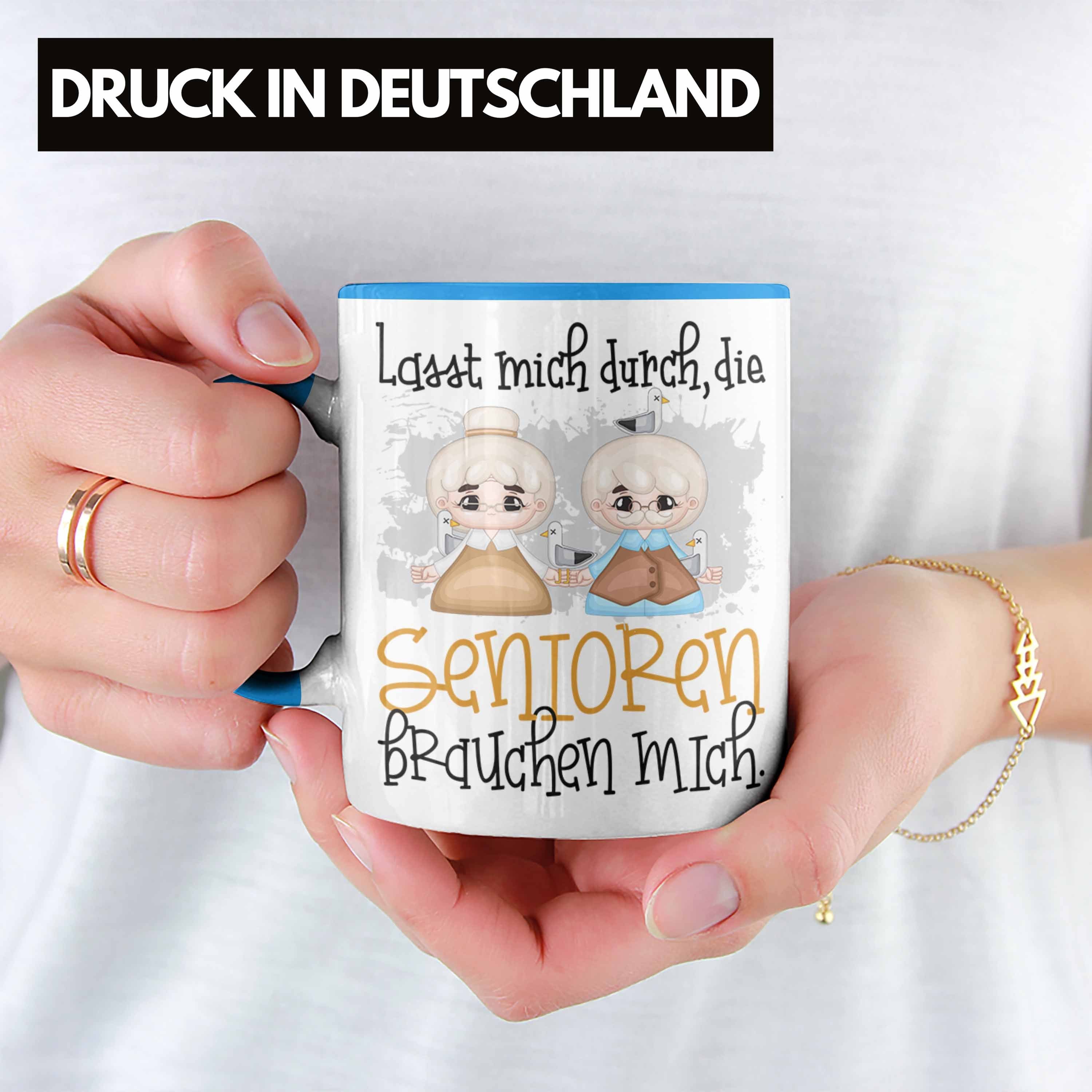 Tasse Trendation Spruch Blau Geschenk Altenpflege Altenpfleger Tasse Lustiger Altenpflegerin