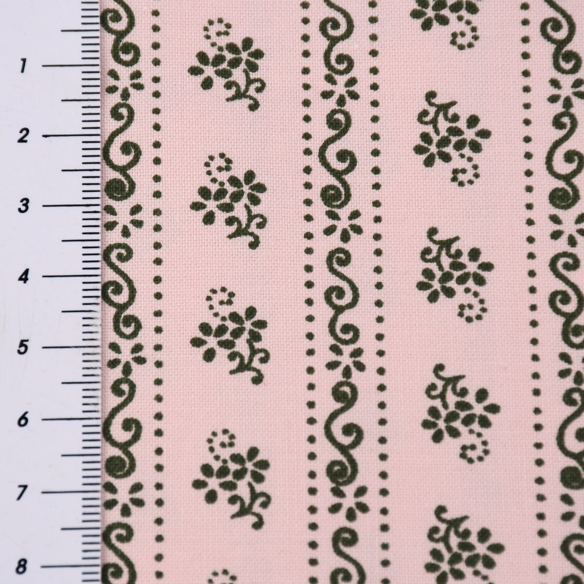 Thumbnail - SCHÖNER LEBEN. Stoff Baumwollstoff Trachten Blumen Ranken Punkte rosa khaki 1,50m Breite