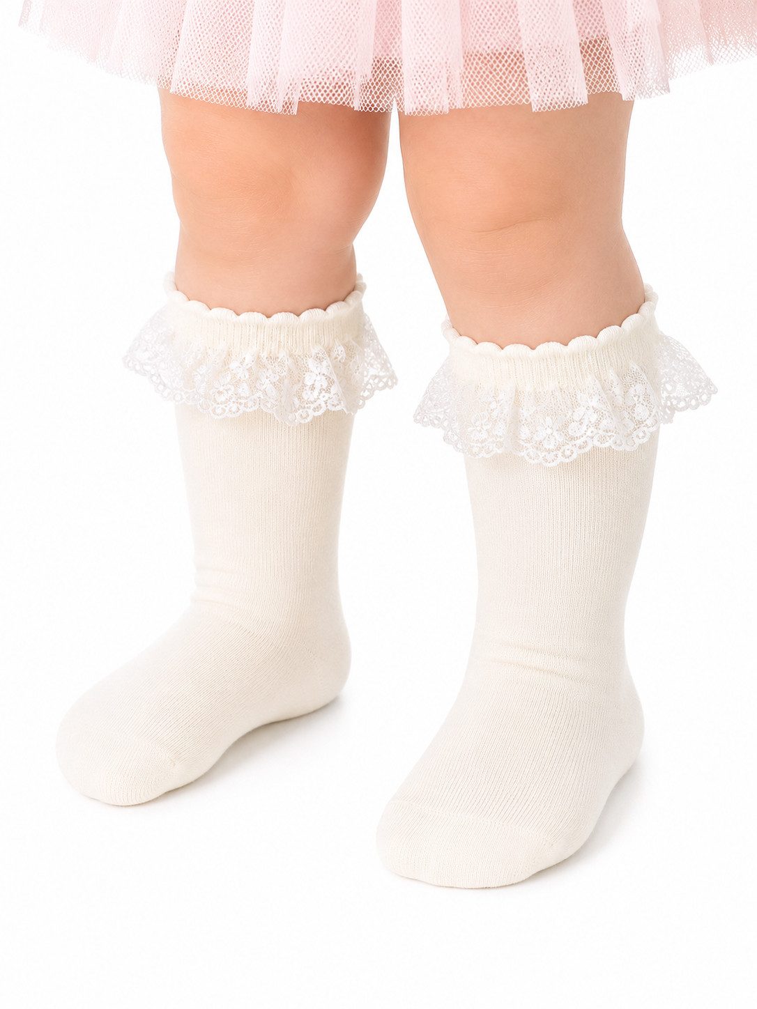 La Bortini Kniestrümpfe Kniestrümpfe Socken für Baby und Kinder Strümpfe mit Rüschen