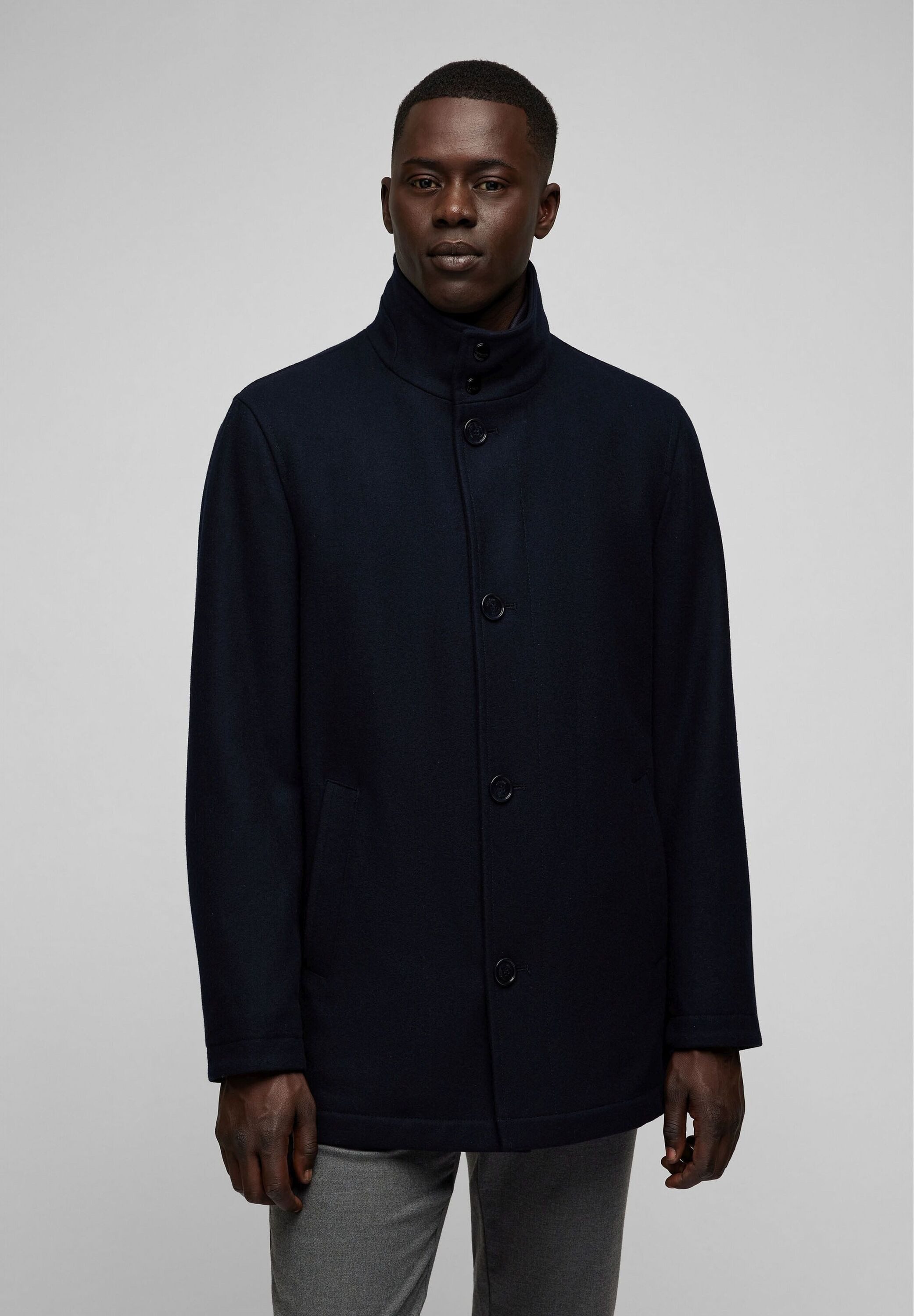 HECHTER PARIS Wolljacke mit Reißverschluss und Knopfleiste
