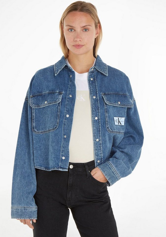 Calvin Klein Jeans Jeansbluse OVERSIZED CROP ROUNDED HEM SHIRT, Jeansbluse  von Calvin Klein Jeans