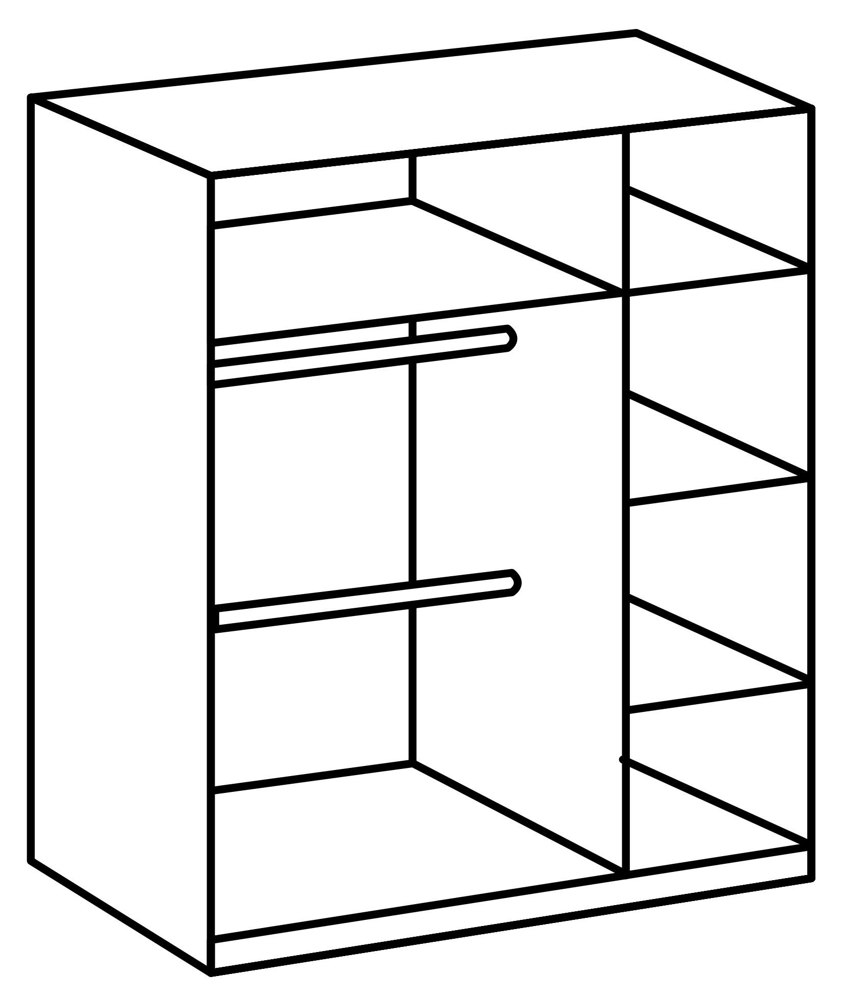 cm) Einlegeböden (BxHxT: WEISS Türen und Drehtürenschrank in 3 Victor 4 mit freiraum 125x203x55