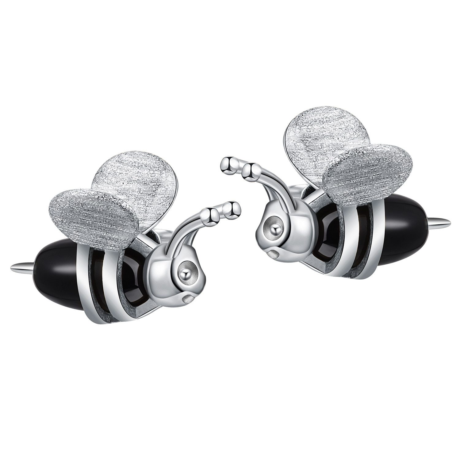 Runde Perlé Paar Ohrstecker gold-schwarze, silber-schwarz günstig online kaufen