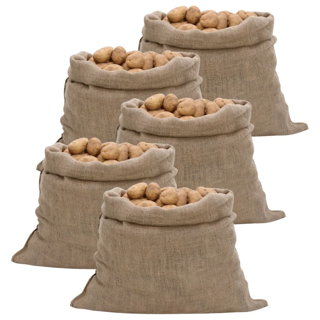 vidaXL Koffer vidaXL Jutesäcke 5 Stk. 100 x 110 cm 100 % Jute 220 g/m²