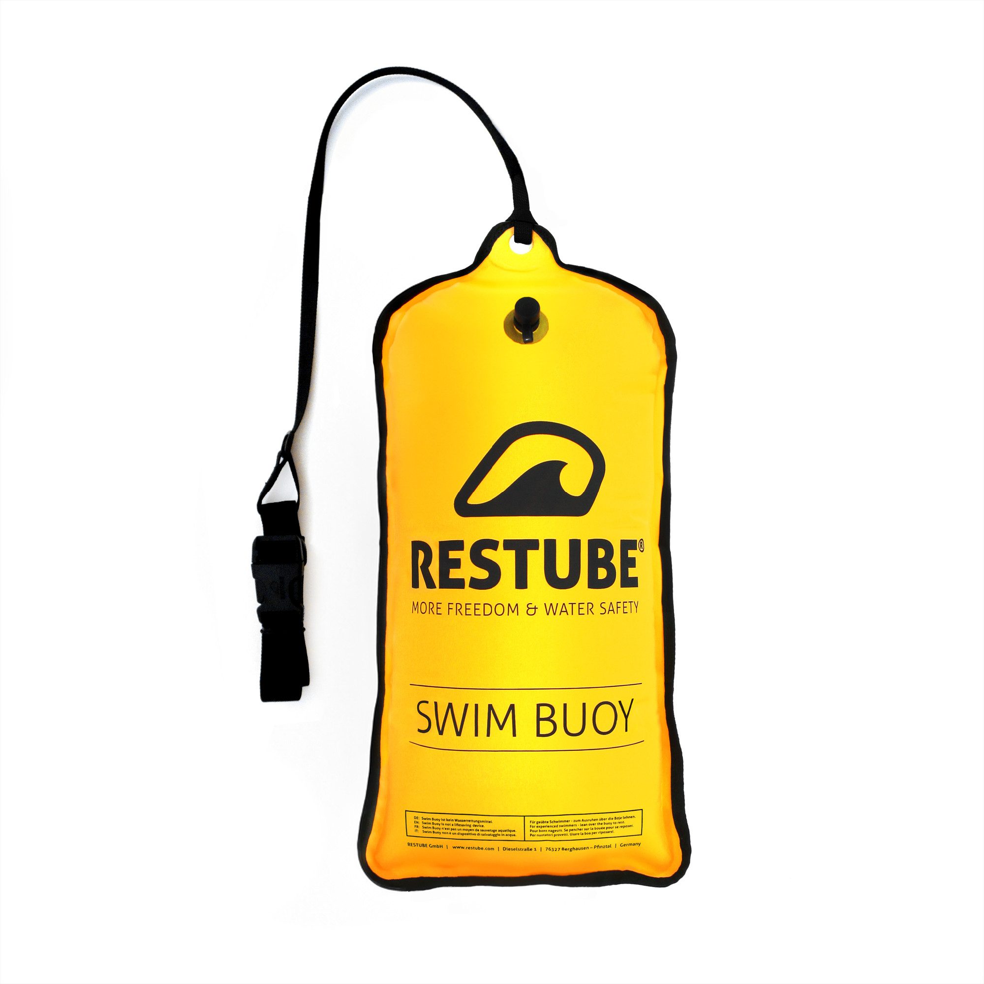 Restube Schwimminsel Schwimmboje, aufblasbar & wiederverwendbar, Signalfarbe, Auftrieb: 125 N, PVC-Frei