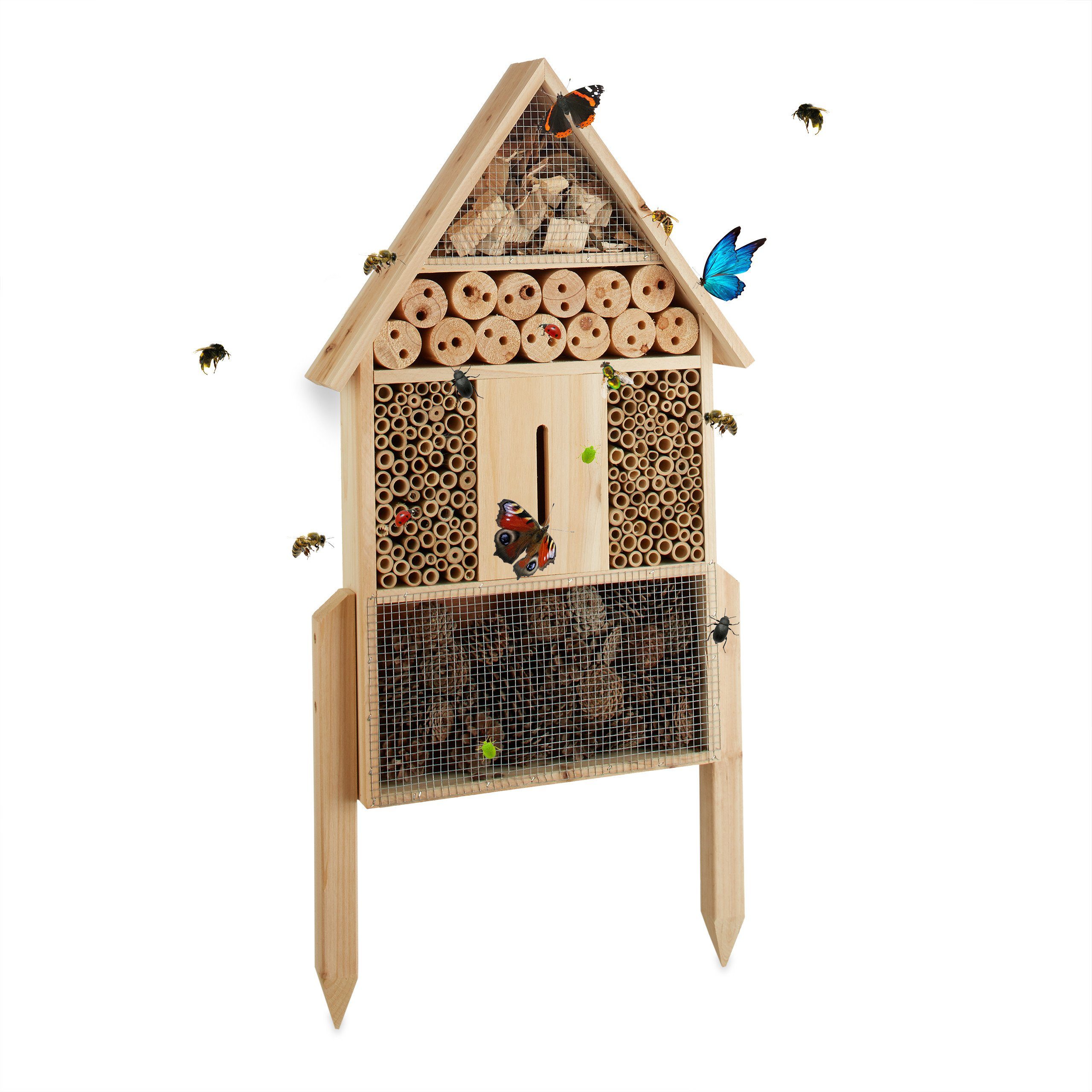 relaxdays Insektenhotel natur Größe L, (1-St)