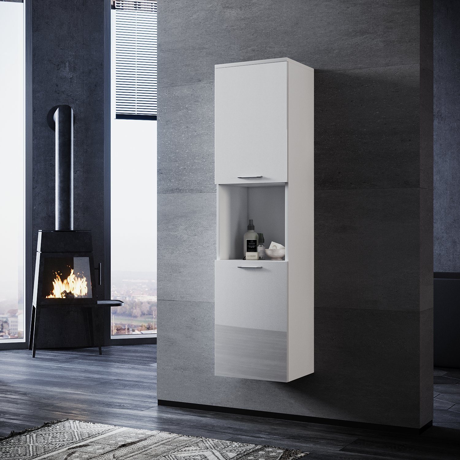 SONNI Hochschrank Wasserdichter Badezimmerschrank in Weiß, günstig online kaufen