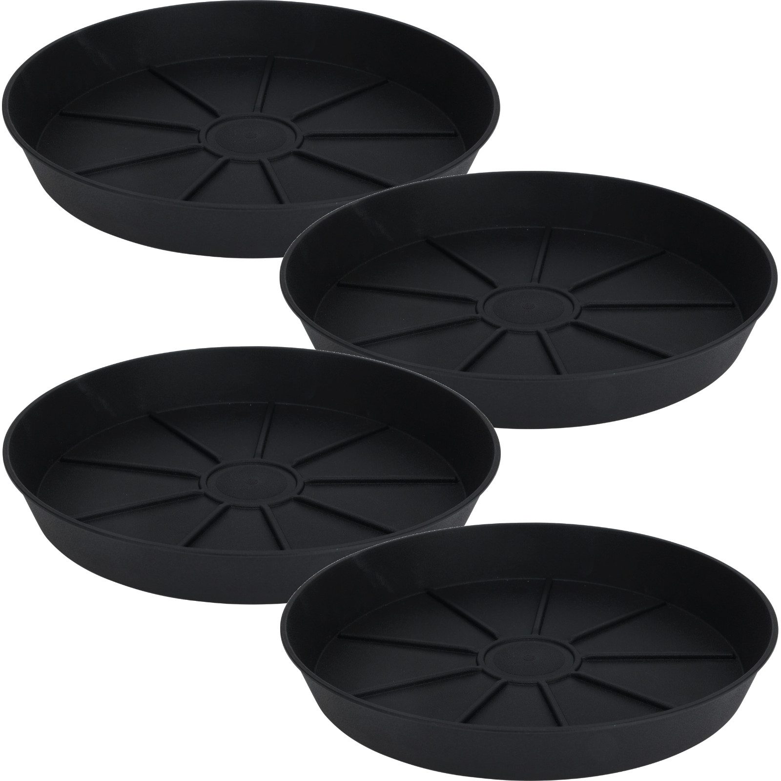 Koopman Blumentopfuntersetzer Untersetzer Topfuntersetzer Ø29cm Kunststoff Schwarz 4er Set, Set, 4-tlg., Kunststoff, In- & Outdoor, 4 Stück, 4 cm hoch