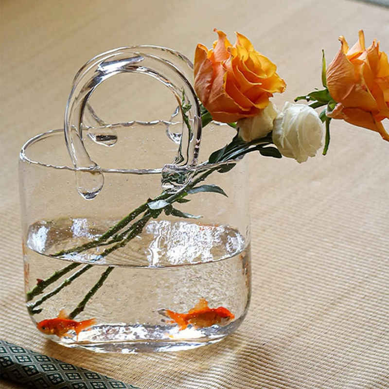 FELIXLEO Dekovase Glas Handtasche Tasche Glasvasen Handgemachte Kreative Dekorative (1 St)
