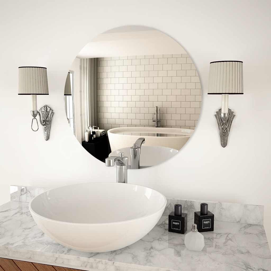 furnicato Wandspiegel Runder Glas-60 cm mit geschliffener Kante (1-St), Elegantes Dekorglas inkl. Montagematerial für das Schlafzimmer