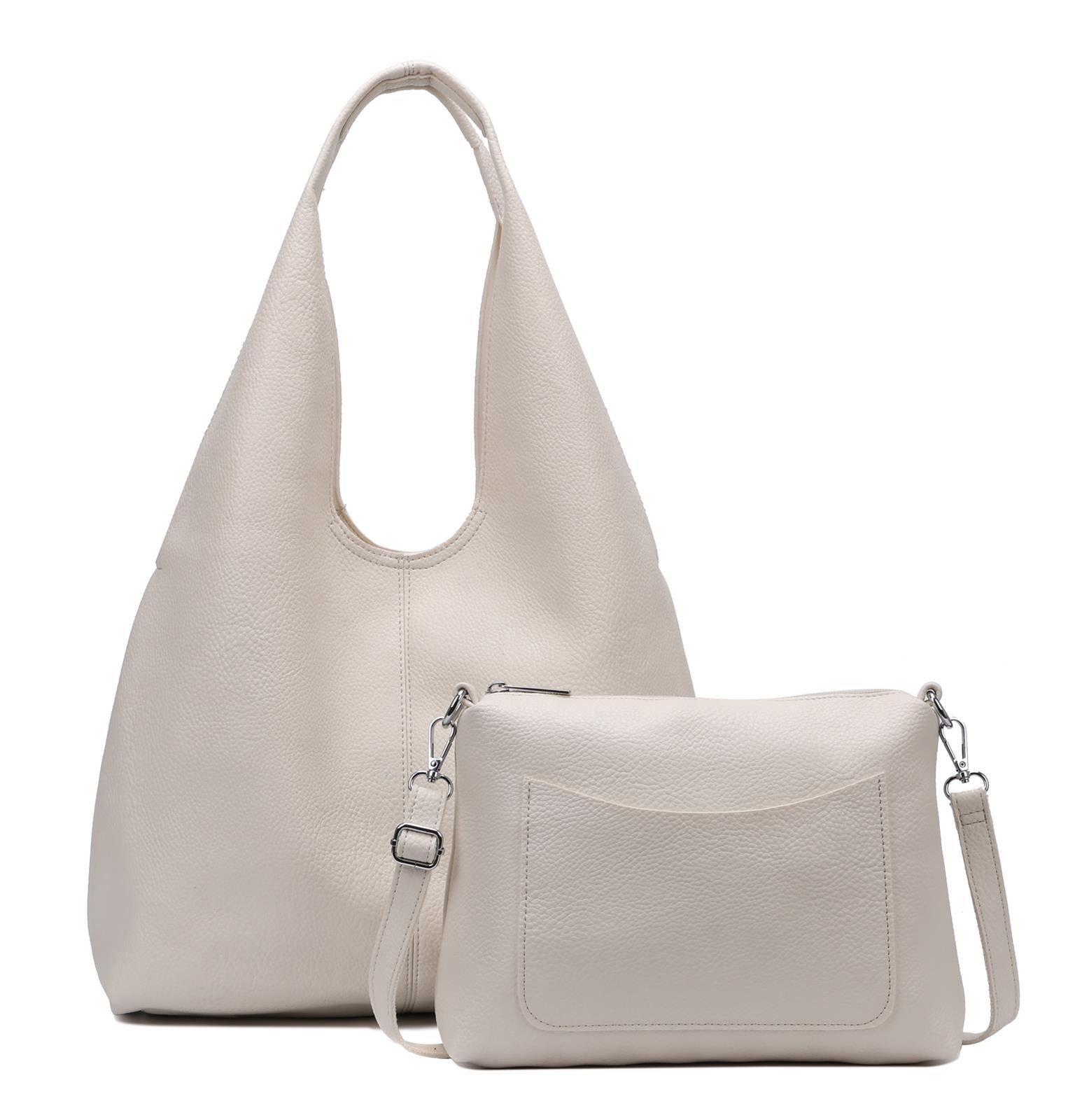 Schultertasche DAMEN XXL SHOPPER Set HOBO Cross Over Body Bag Umhängetasche Beutel