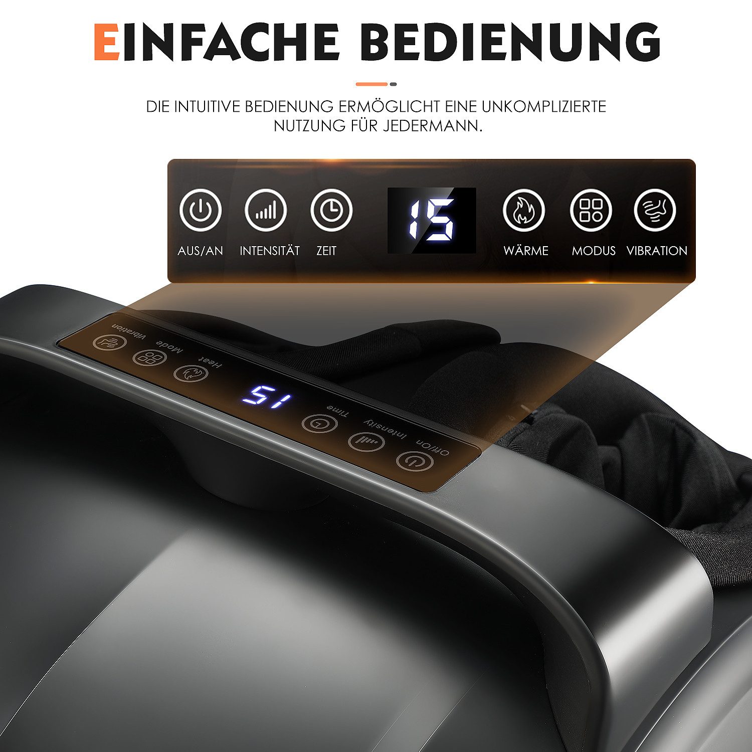 oyajia Shiatsu-Fußmassagegerät Fußmassage, Airbagmassage, heiße Kompresse, professionelle Fußpflege, Intelligentes Massagegerät, tiefe Knetmassage, Fernbedienung, LCD