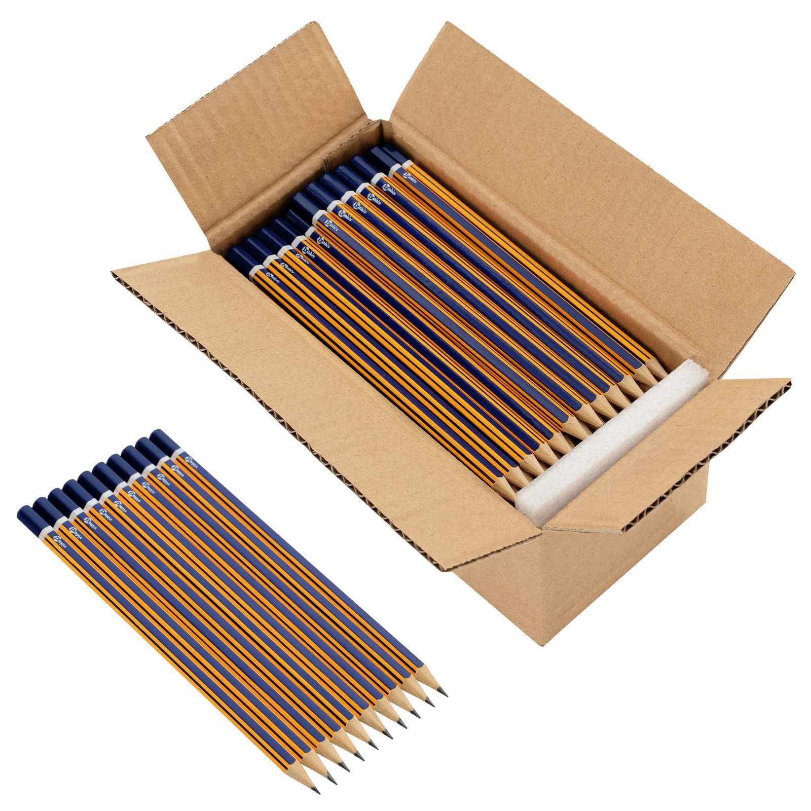vidaXL Bleistift HB Bleistifte Ø 0,7 x 18 cm Blau und Gelb Massives Poplar Holz, (300-tlg)