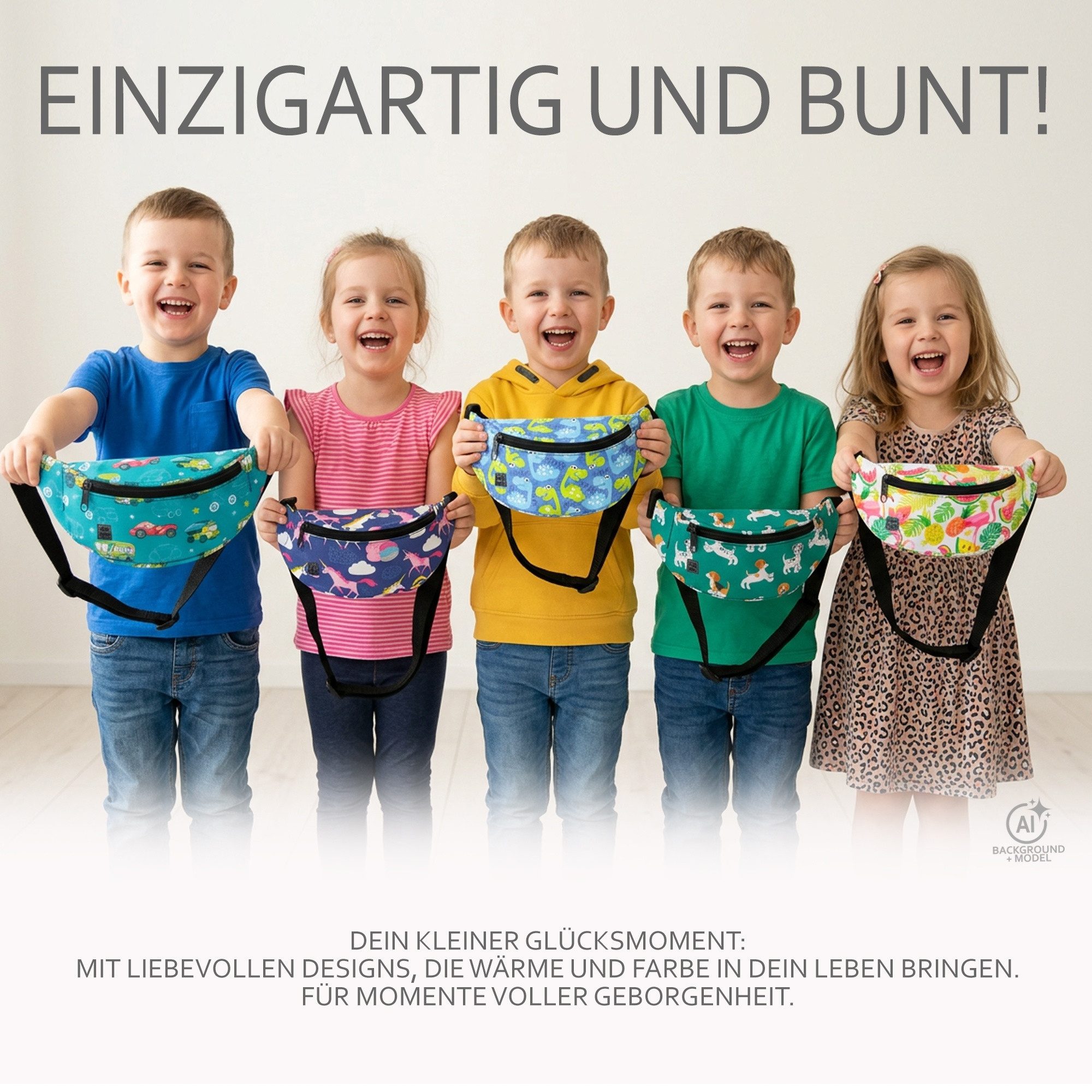 BambiniWelt by Rafael K. Gürteltasche Bauchtasche Kinder 3-7 Jahre Hüfttasche verstellbar robust abwaschbar – Bild 5 von 5