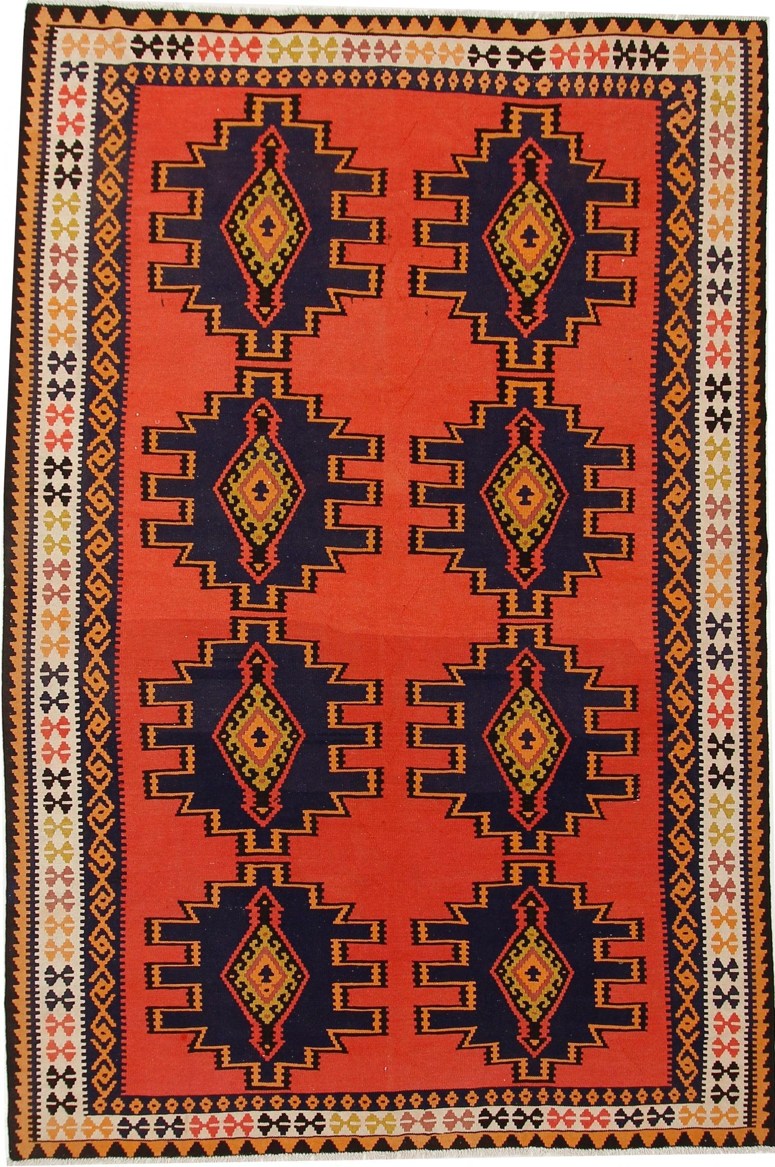 Nain Trading Orientteppich Perser Kelim Fars Azerbaijan Antik 291x195 Handgewebt Orientteppich, Höhe: 0.4 mm