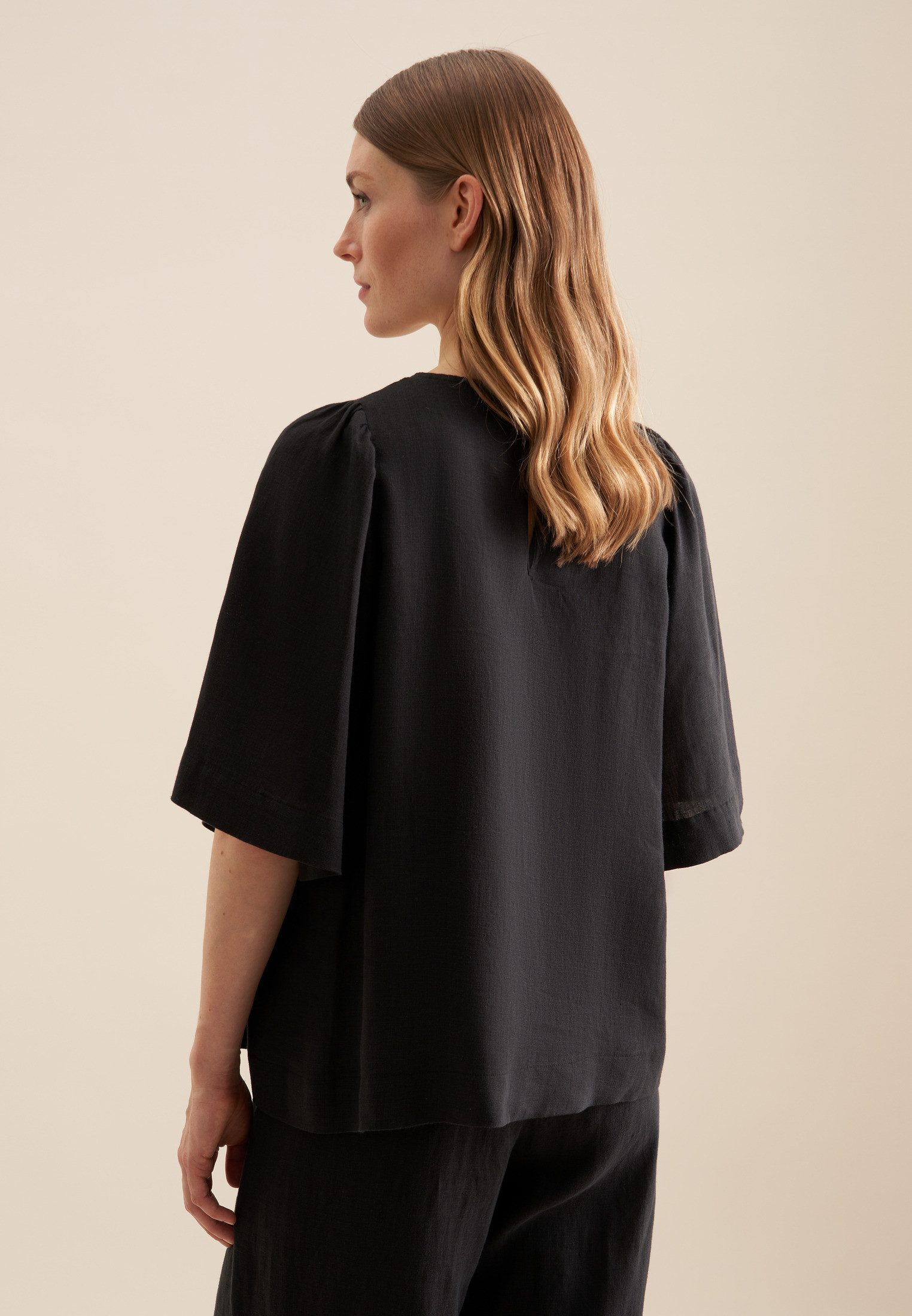 seidensticker Shirtbluse Schwarze Rose Kurzarm Rundhals günstig online kaufen