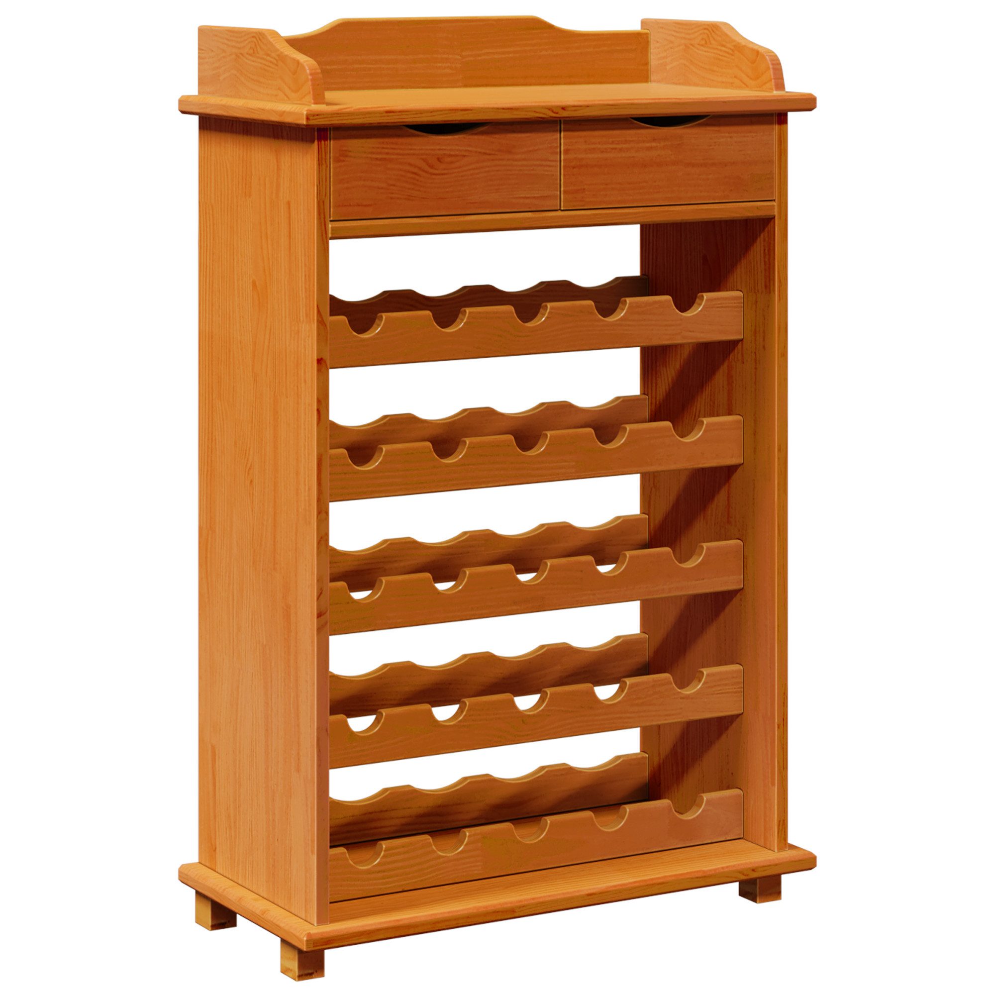 Weinregal Weinregal 90x60x30 cm Massivholz Kiefer