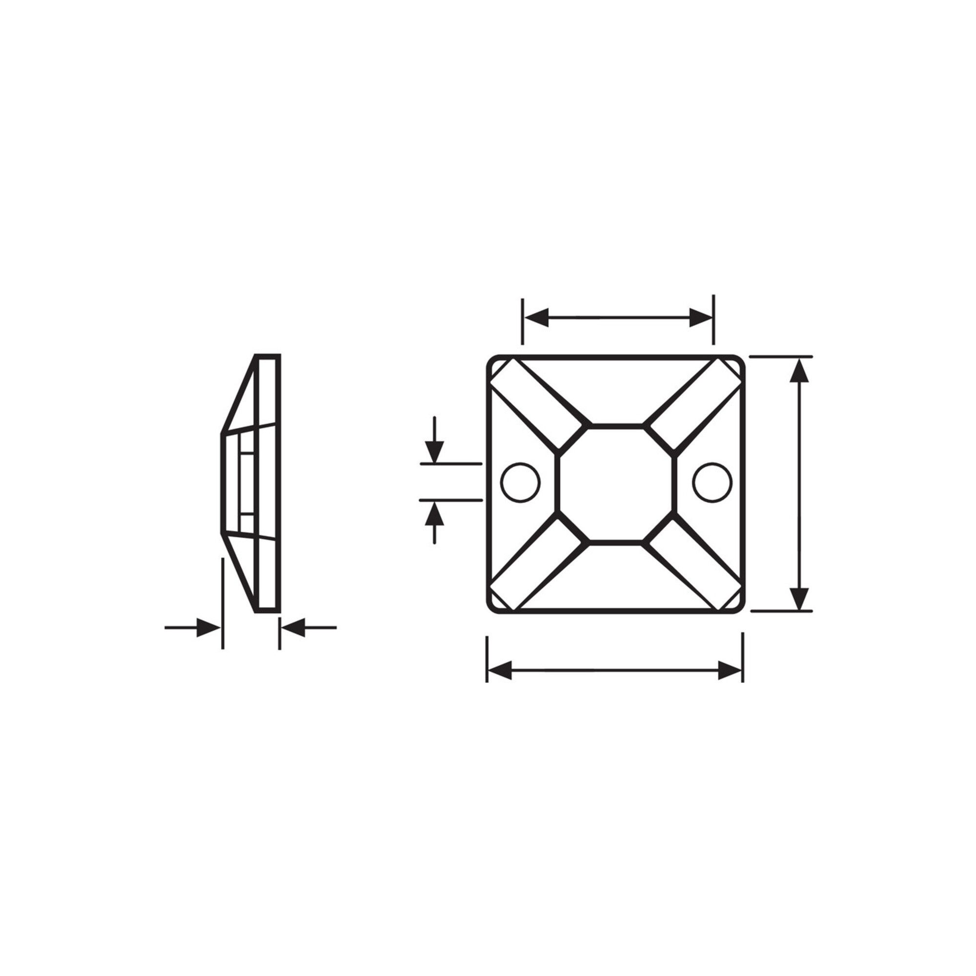 HellermannTyton Grundplatte HellermannTyton Befestigungssockel MB4CA-N66-NA-C1 100 Stk