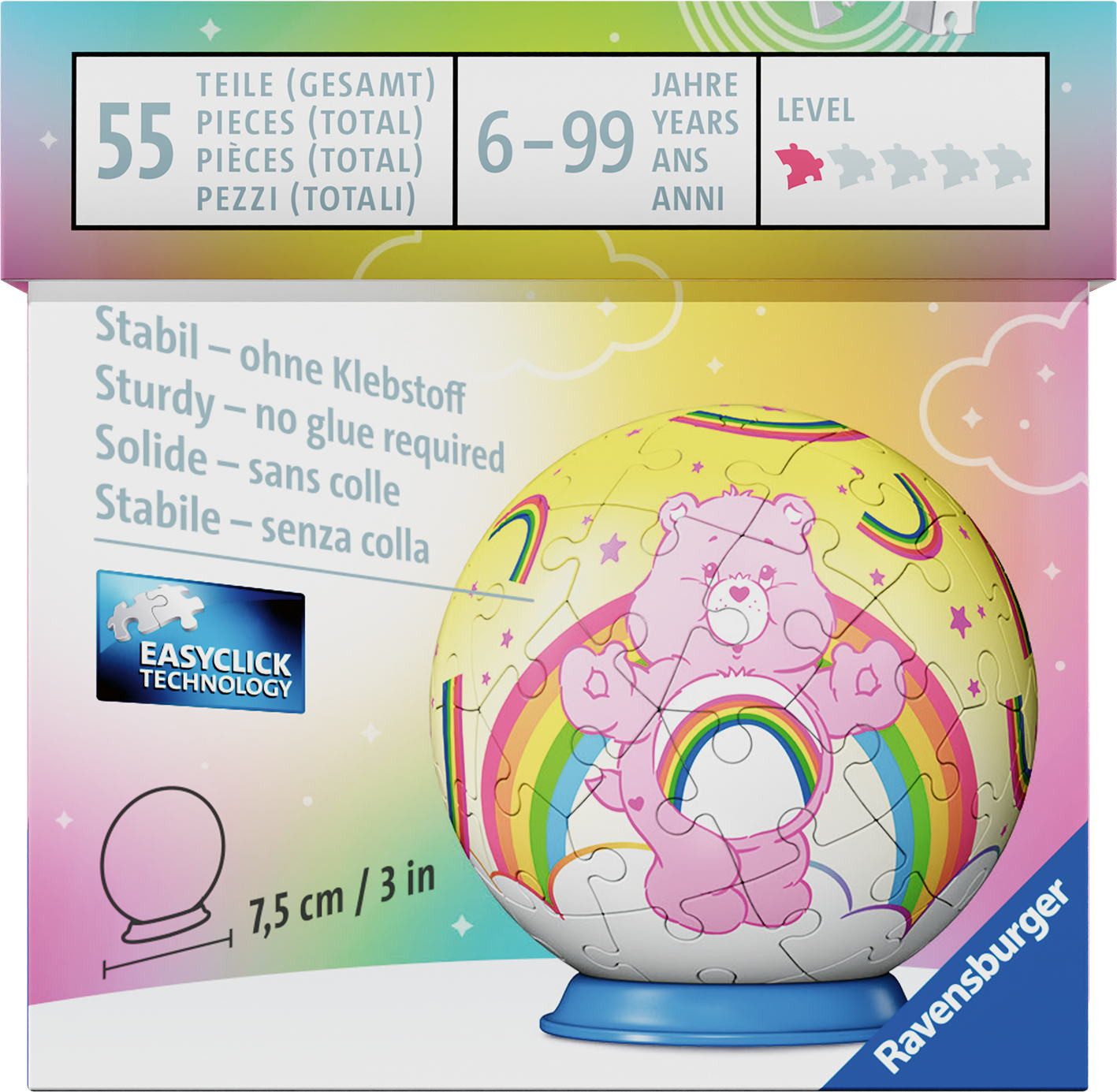 Ravensburger Puzzle 54 Teile 3D Puzzle Ball Care Bears Cheer Bear 12008071, Puzzleteile