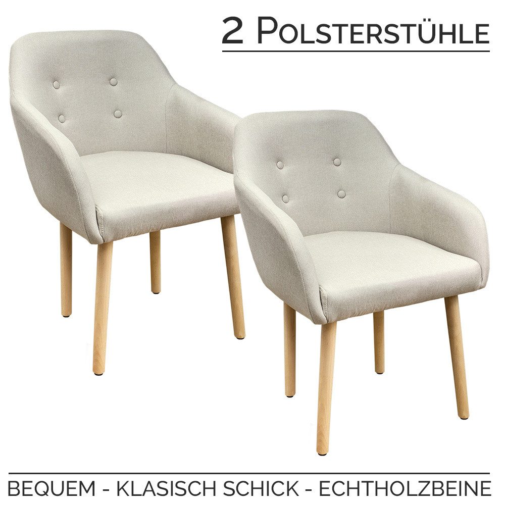 Esszimmerstuhl 2/4/6/8 Set Stühle Esszimmerstühle Stuhl Sessel mit Armlehne Beige