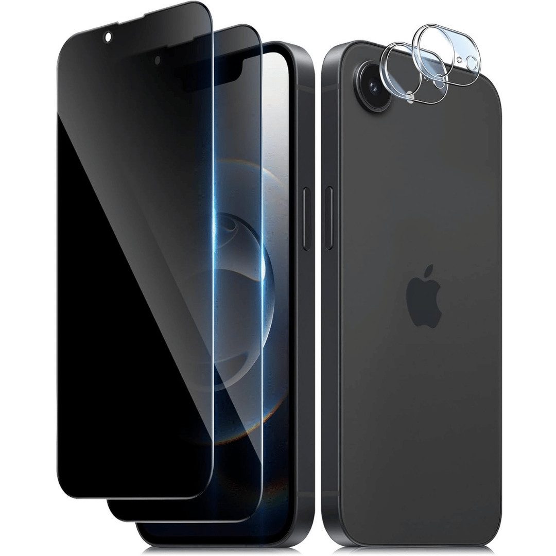 SmartUP Displayschutzglas 2X Schutzglas für iPhone 17e Blickschutz Display Kamera Panzerfolie 9H für iPhone 17e, 4 Stück, Anti-Spy, Blickschutz, Privacy
