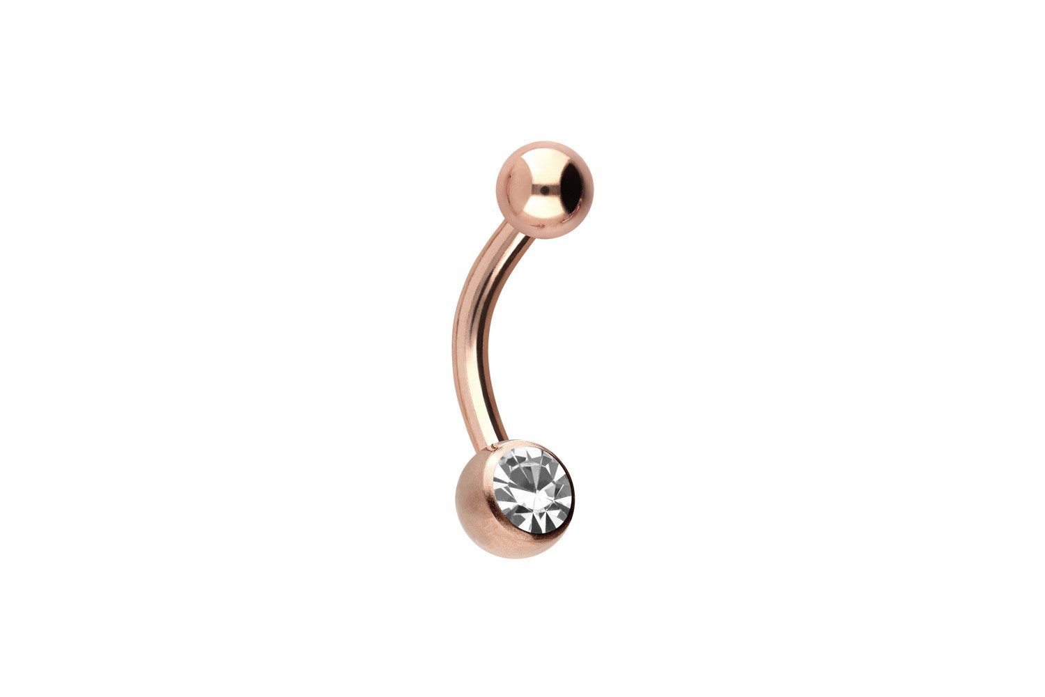 PIERCINGLINE Bauchnabelpiercing Chirurgenstahl Mini Bananabell KRISTALL (Bananabells, 1-tlg)