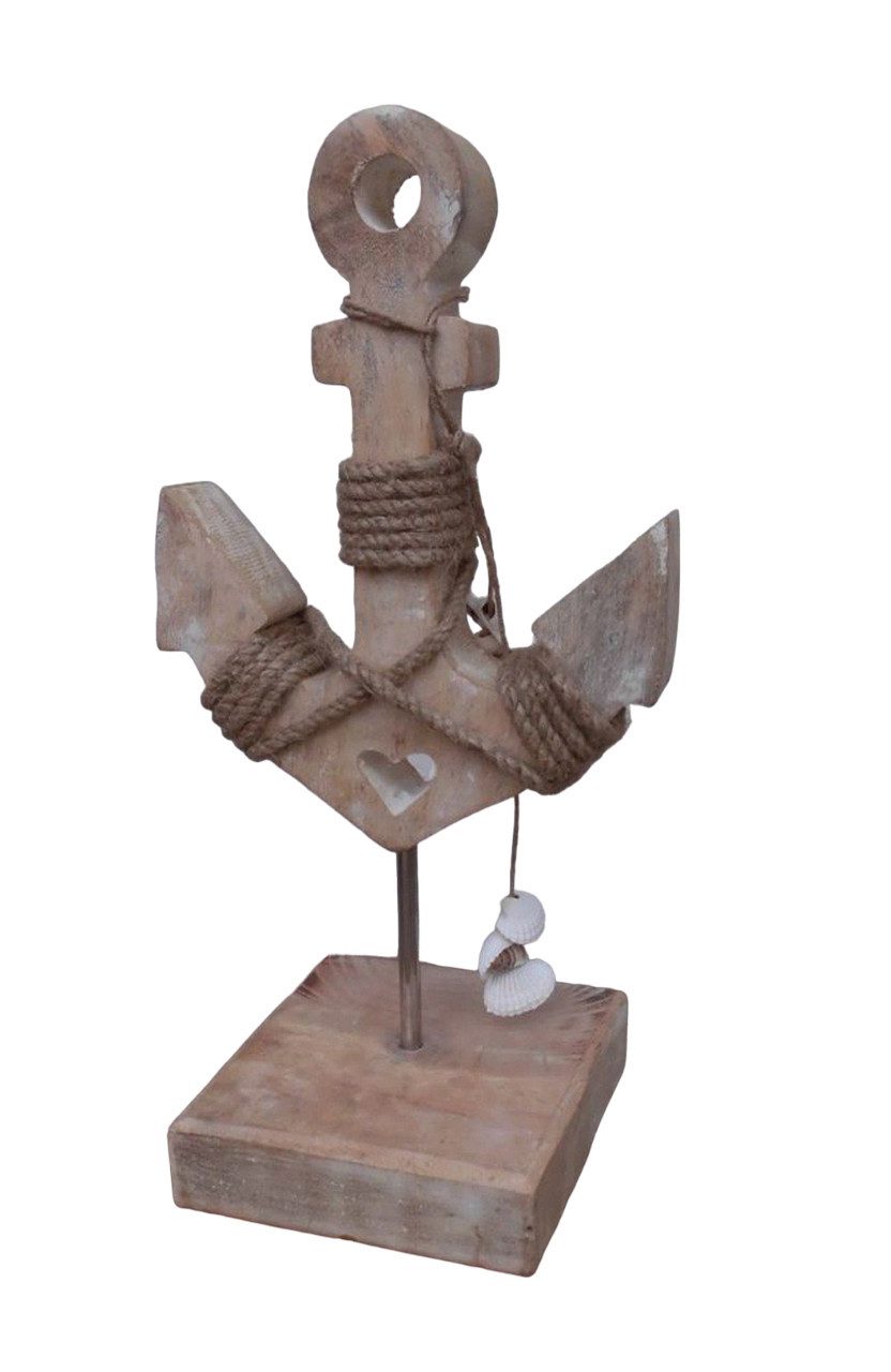 Dekoobjekt Anker Deko-Aufsteller maritimes Dekoobjekt Holz massiv Handarbeit 27cm