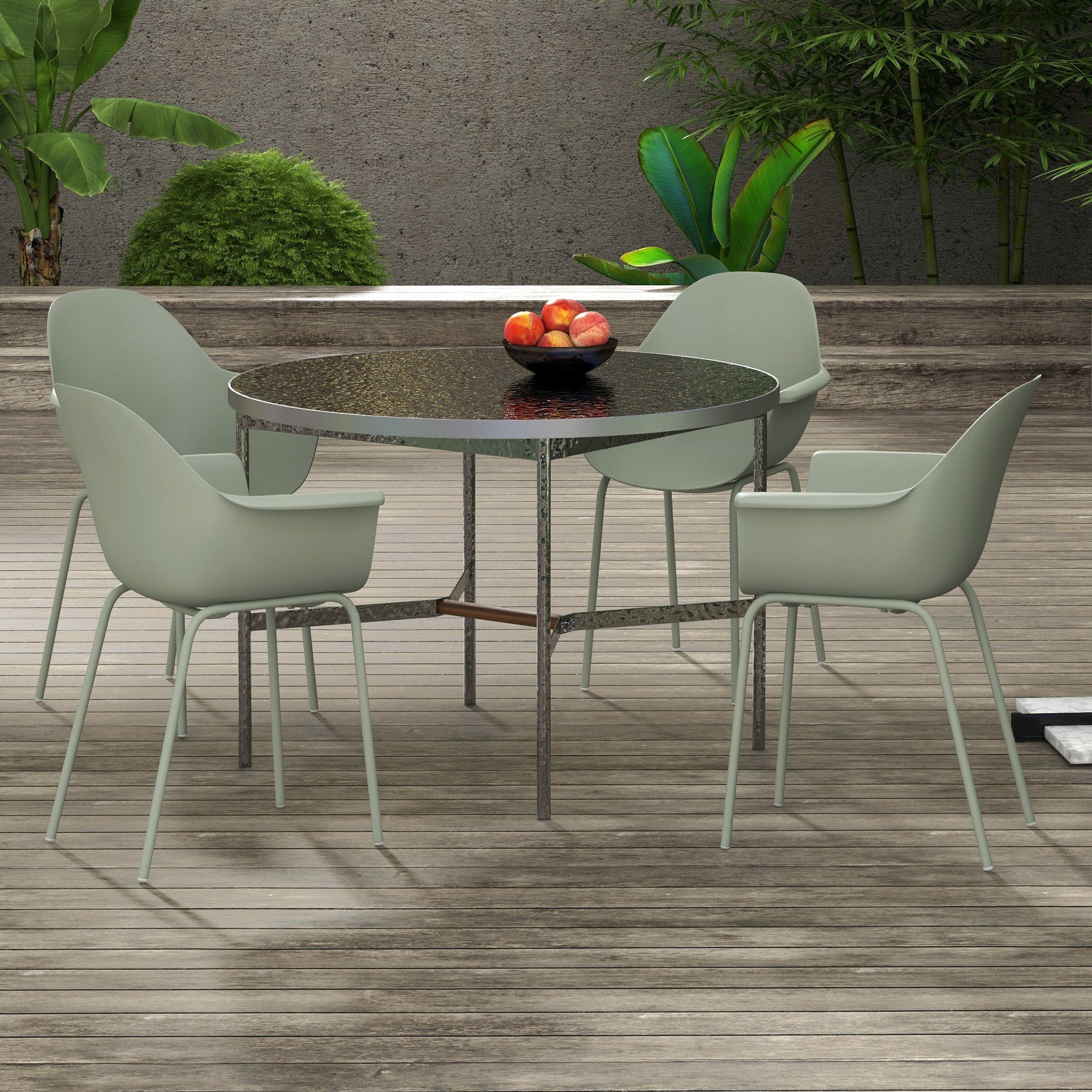 Outsunny Gartenstuhl Terrassenstühle mit Rückenlehne und günstig online kaufen