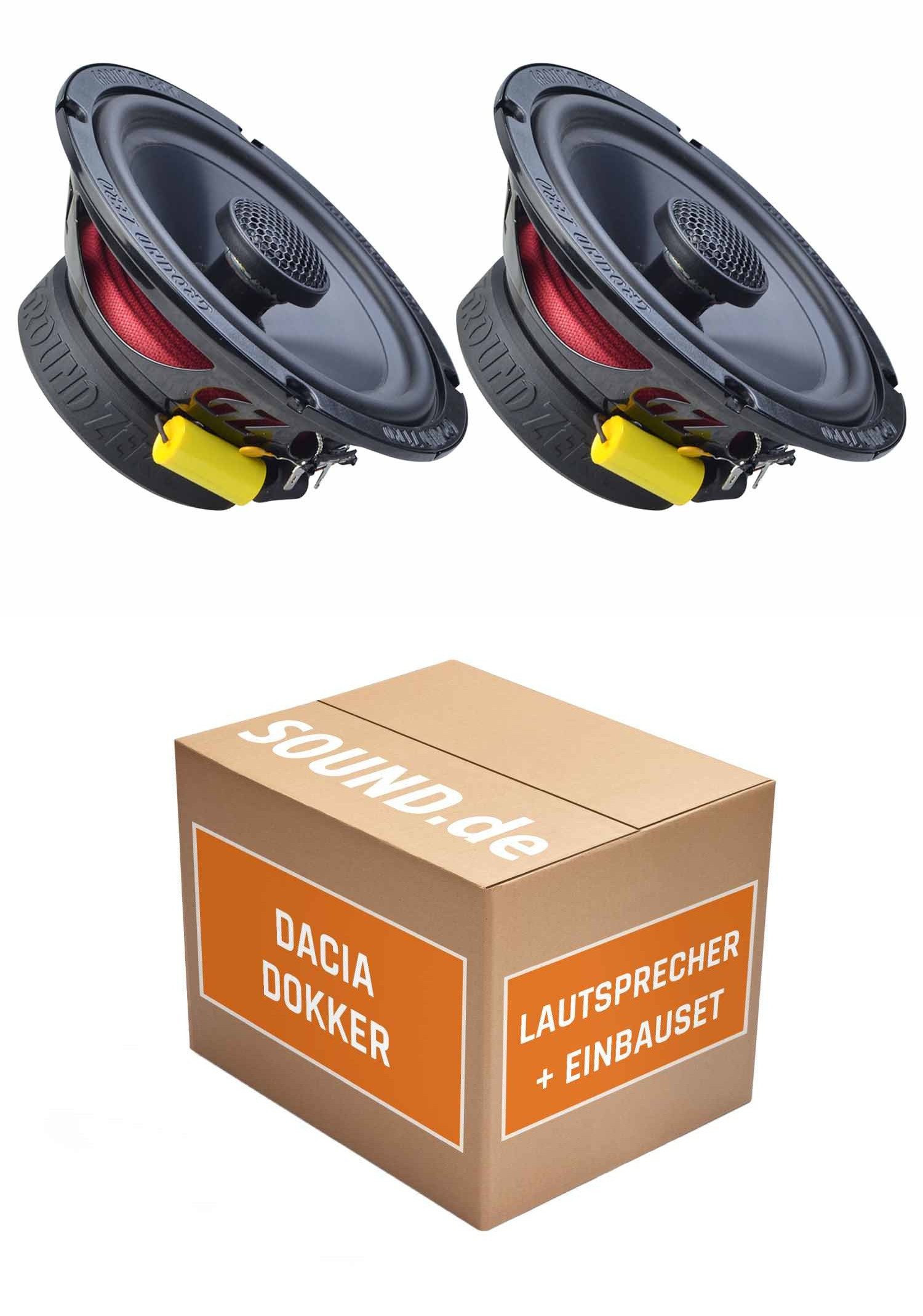 JUST SOUND best choice for caraudio Lautsprecher Boxen Einbauset Ground Zero GZRF 6.5SQX Dacia Dokker Auto-Lautsprecher (100 W)