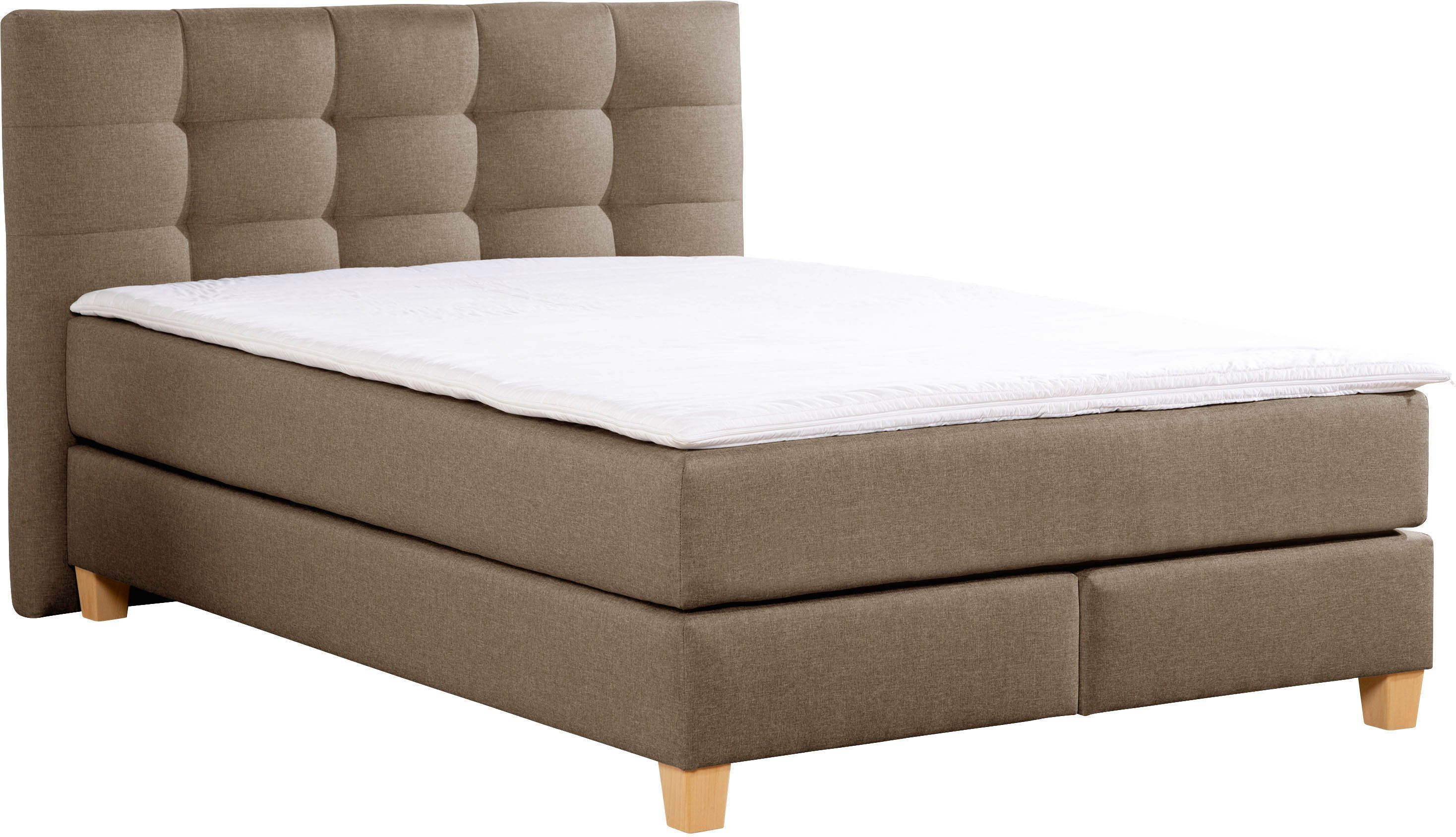 Home affaire Boxspringbett "Moulay", inkl. Topper, in Überlänge 220 cm, 3 H günstig online kaufen