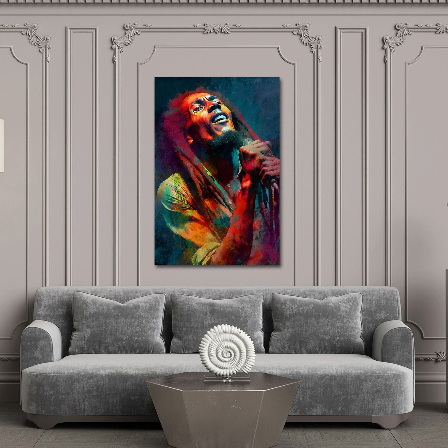 Artedinoi Leinwandbild Musiker mit Mikrofon Dreadlocks Wandbild Leinwandbild Kunstdruck XL De, Musiker mit Mikrofon und Dreadlocks
