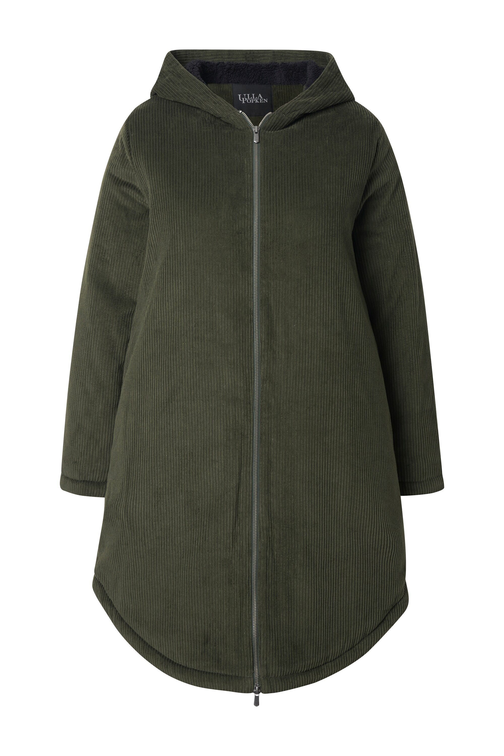 Ulla Popken Wintermantel Cord-Parka Kapuze Taillen-Tunnelzug wattiert günstig online kaufen