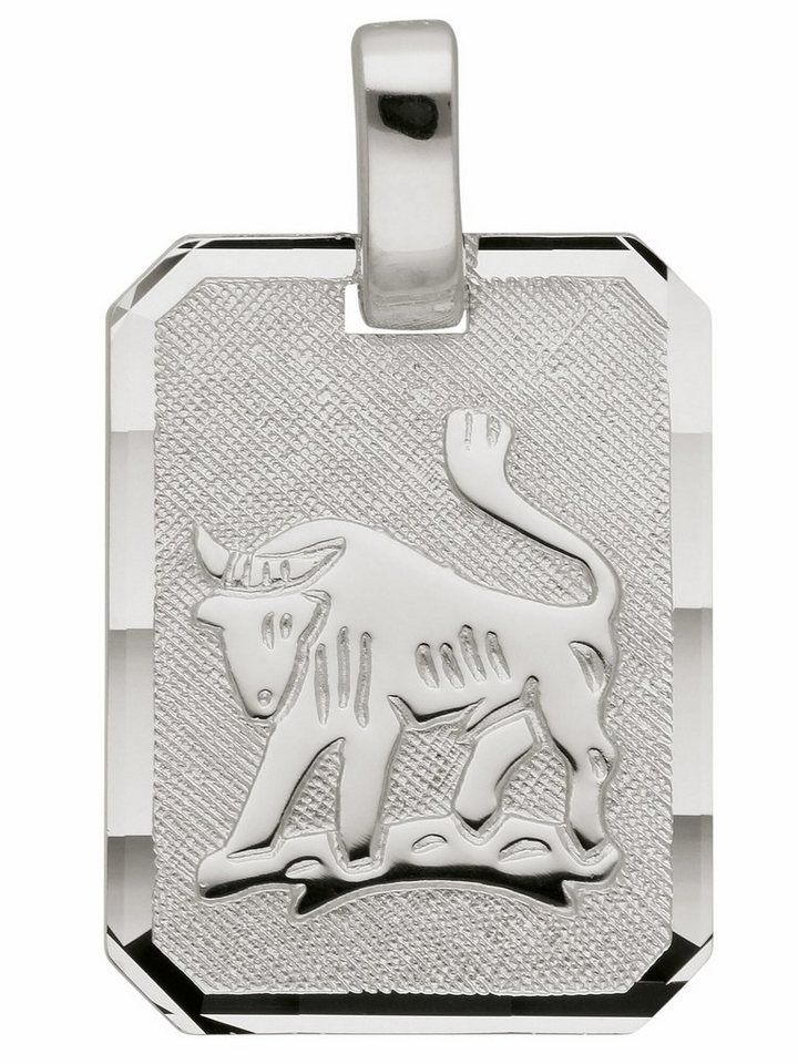 Adelia´s Kettenanhänger 925 Silber Sternzeichen Anhänger Stier,  Silberschmuck für Damen & Herren, Maße - Breite 12 mm - Höhe 14,9 mm