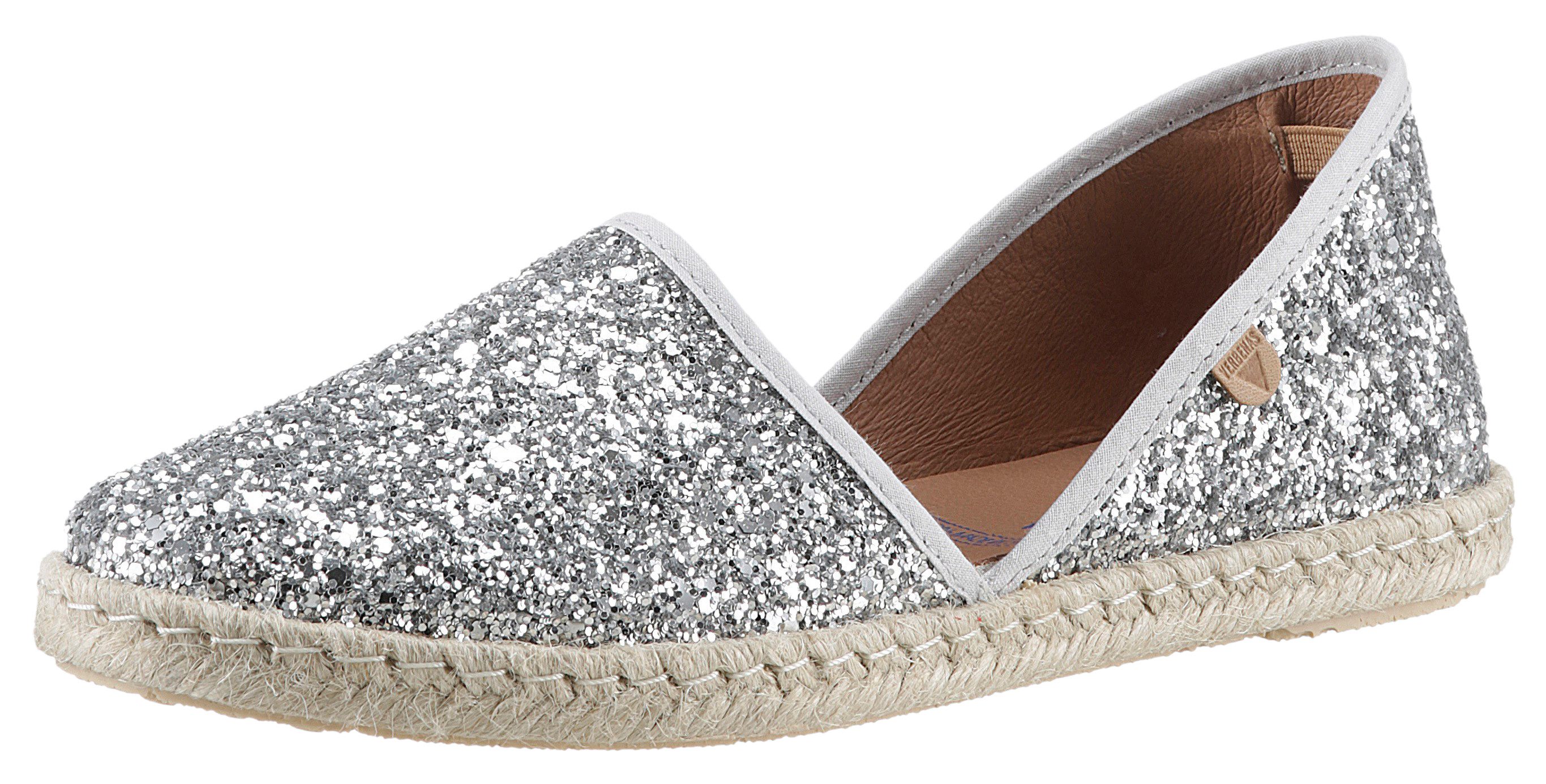 VERBENAS CARMEN GLITTER Espadrille, Slipper, Sommerschuh, Strandschuh mit Glitzer